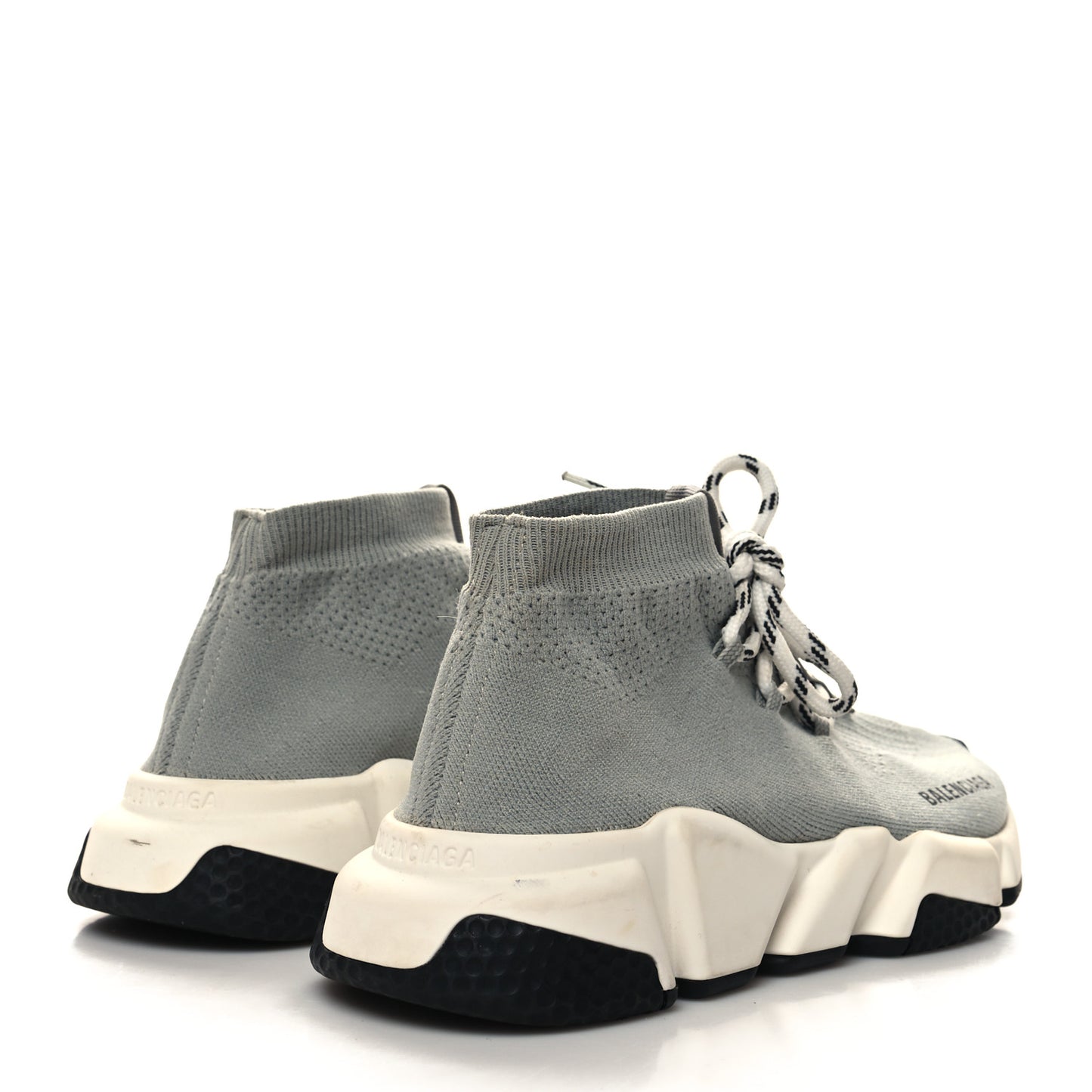 Neoprene Knit Womens Speed Lace Up Sneakers 7 Gris