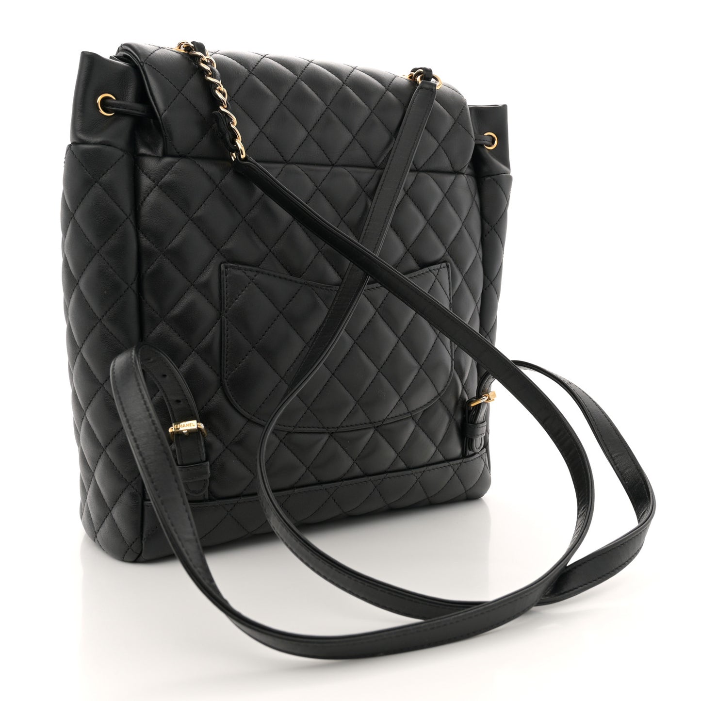 Lambskin Quilted Large Urban Spirit Backpack Black