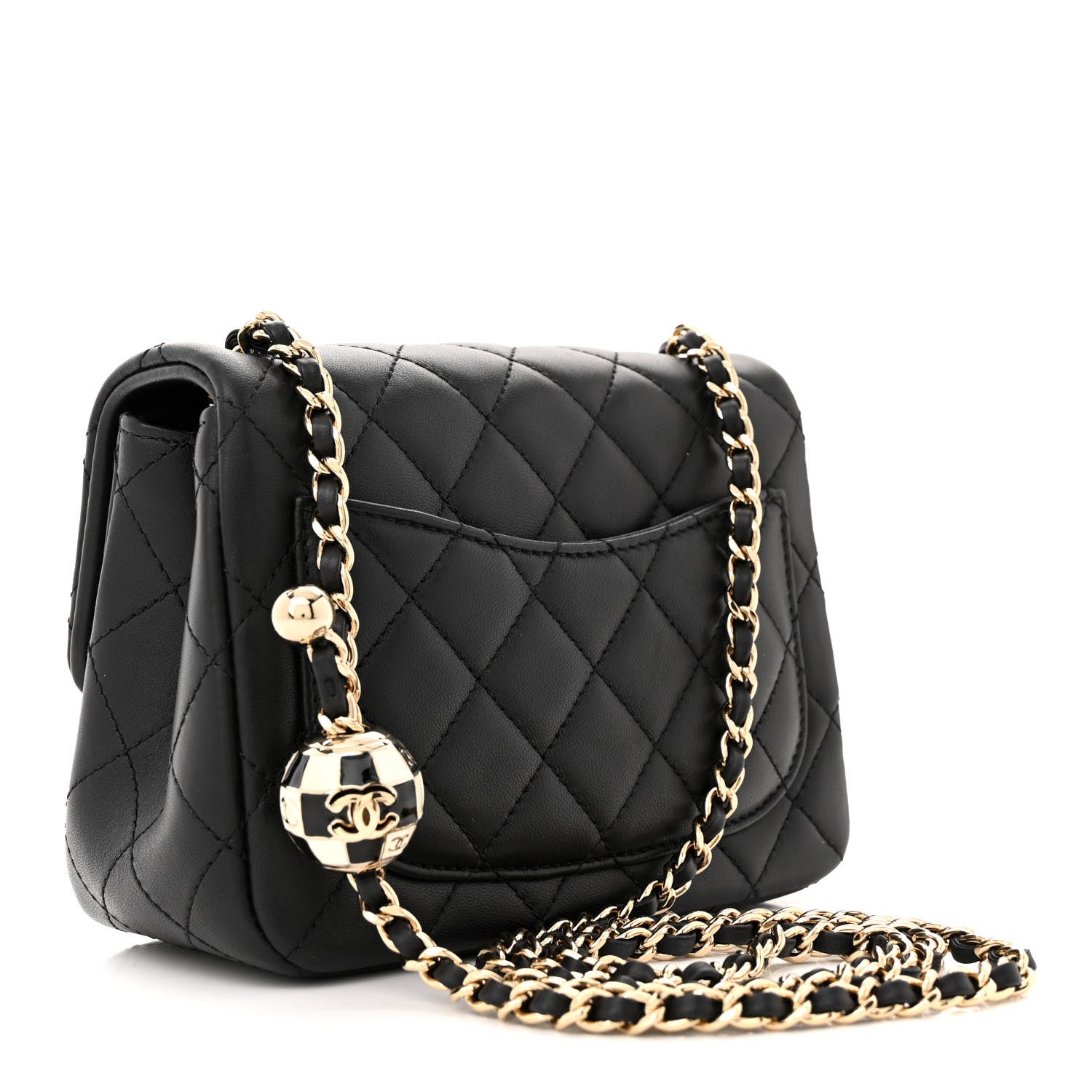 Chanel Lambskin Quilted Enamel Mini Pearl Crush Flap Black 3 of 12