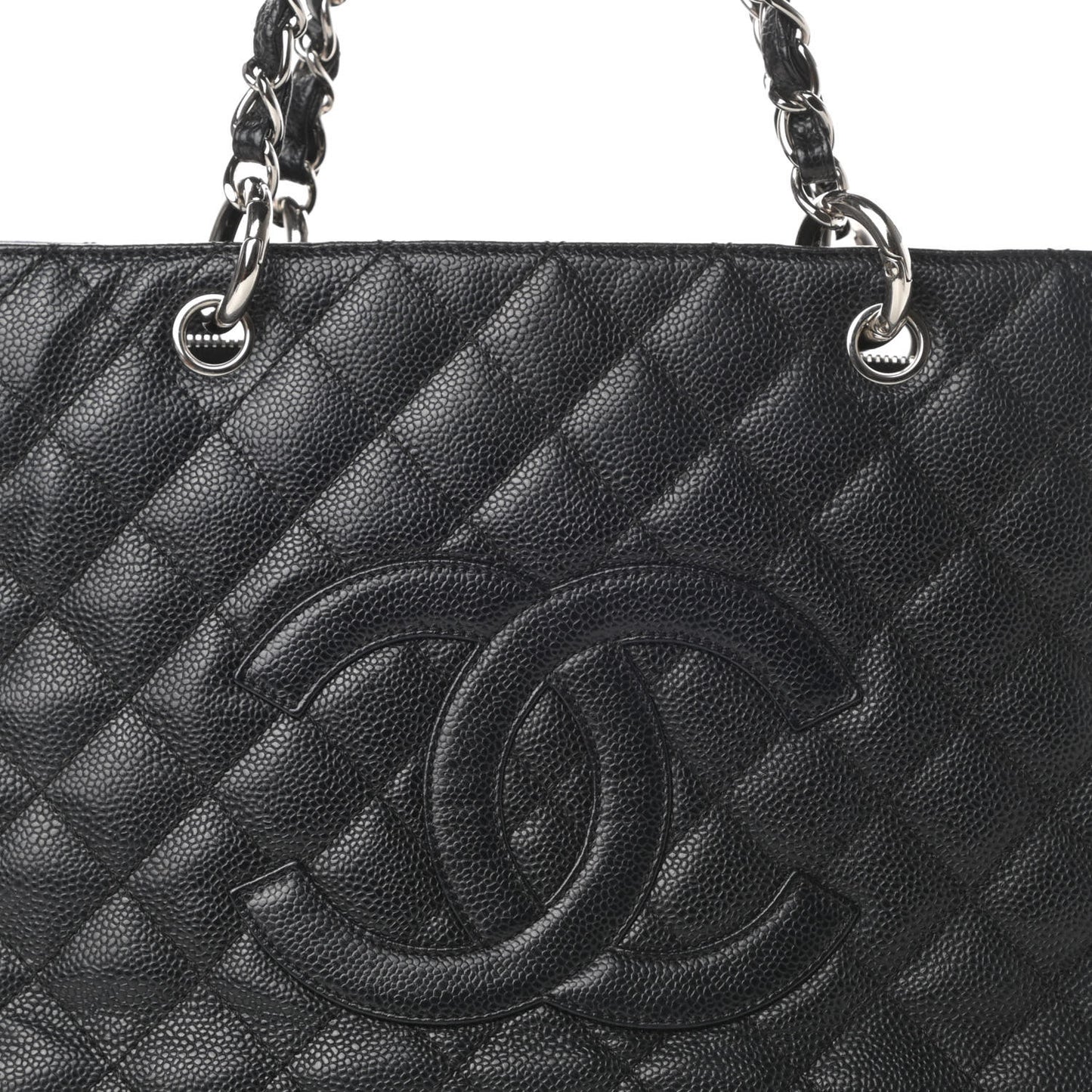 Caviar Quilted Grand Shopping Tote GST Black