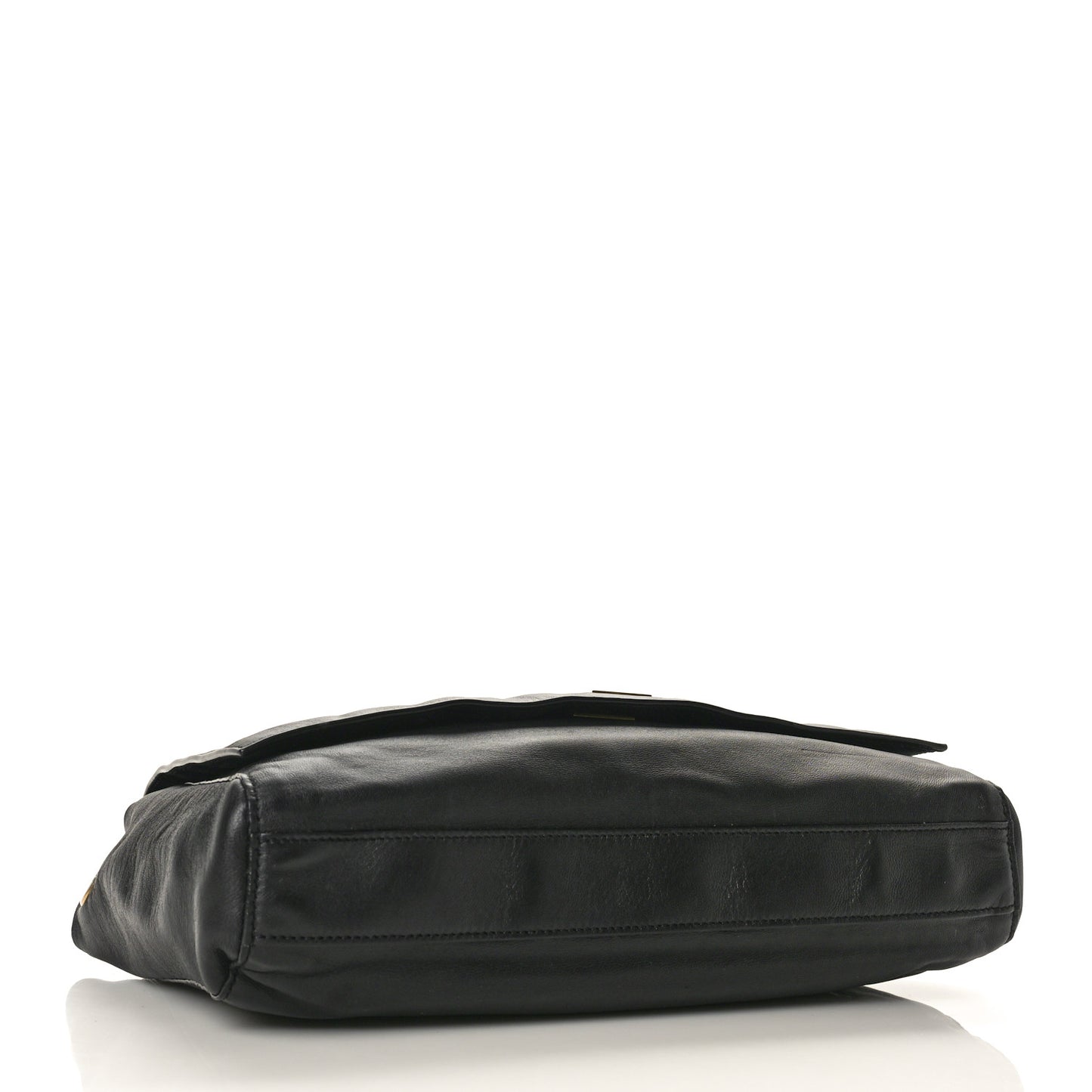 Smooth Calfskin Suede Medium Reversible Monogram Kate Satchel Black