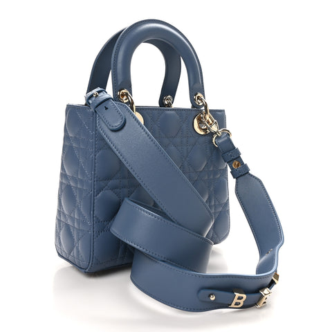 Lambskin Cannage Small My ABCDior Lady Dior Denim Blue