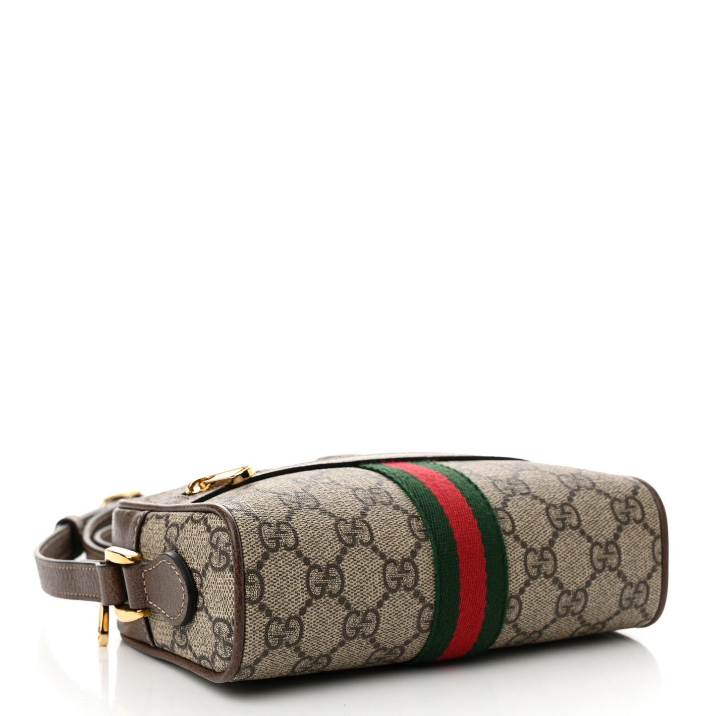 GG Supreme Monogram Web Mini Ophidia Shoulder Bag Brown