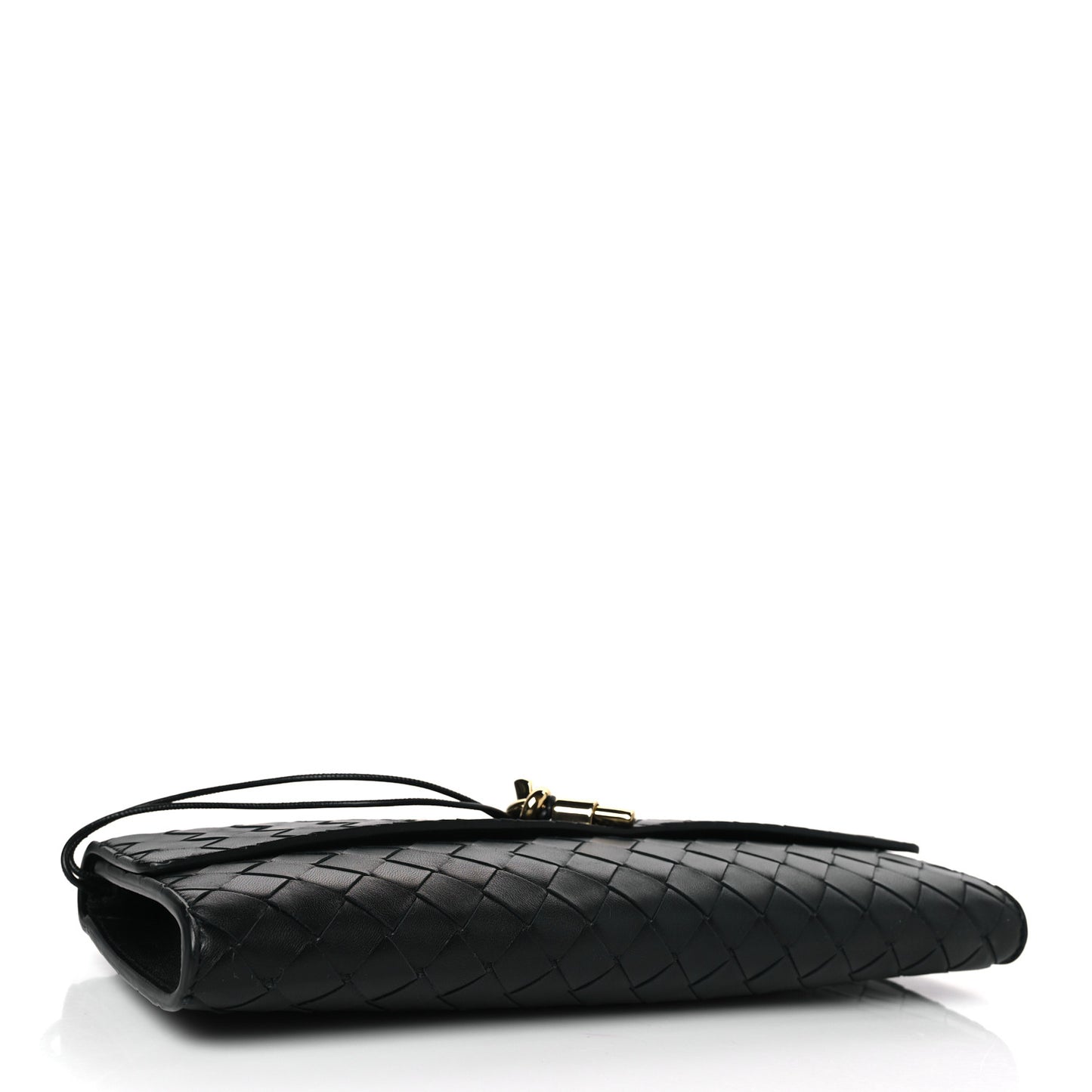 Nappa Intrecciato Long Andiamo Top Handle Clutch Black