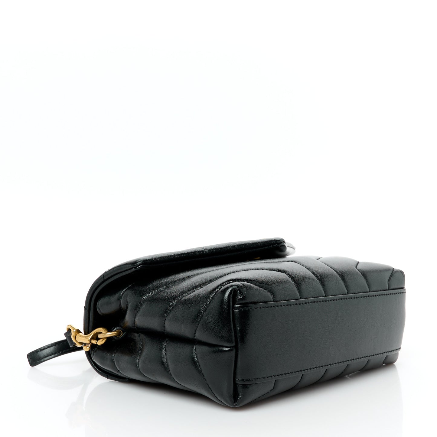 Calfskin Y Quilted Monogram Toy Loulou Crossbody Bag Black