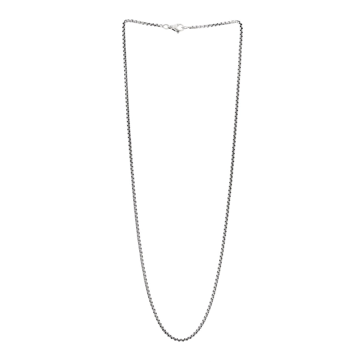 Sterling Silver 2.7mm Small Box Chain Necklace 24"