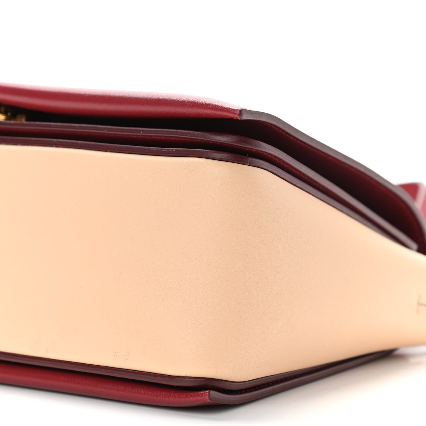 Shiny Smooth Calfskin Medium Frame Shoulder Bag Ruby Nude