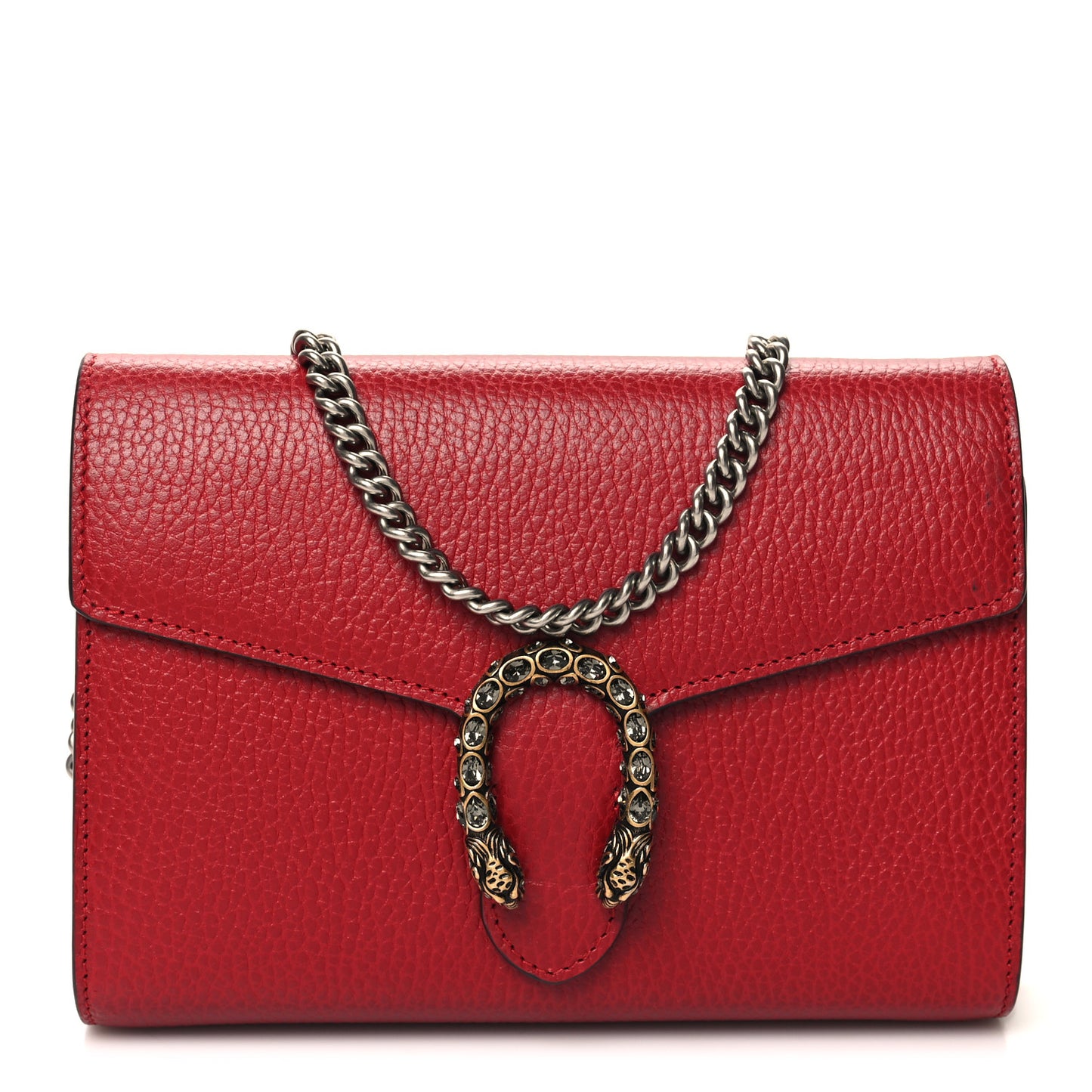 Calfskin Mini Dionysus Chain Wallet Hibiscus Red
