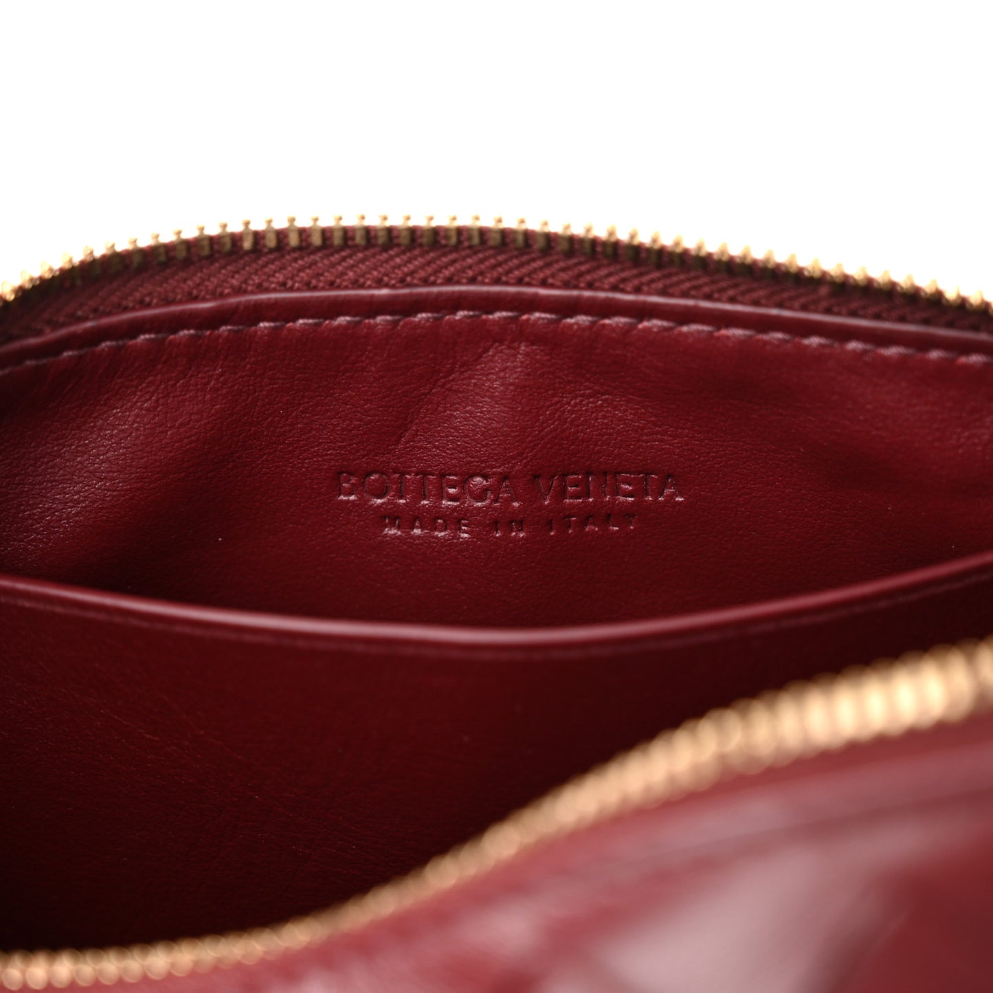 Nappa Intrecciato Half Moon Pouch On Strap Barolo