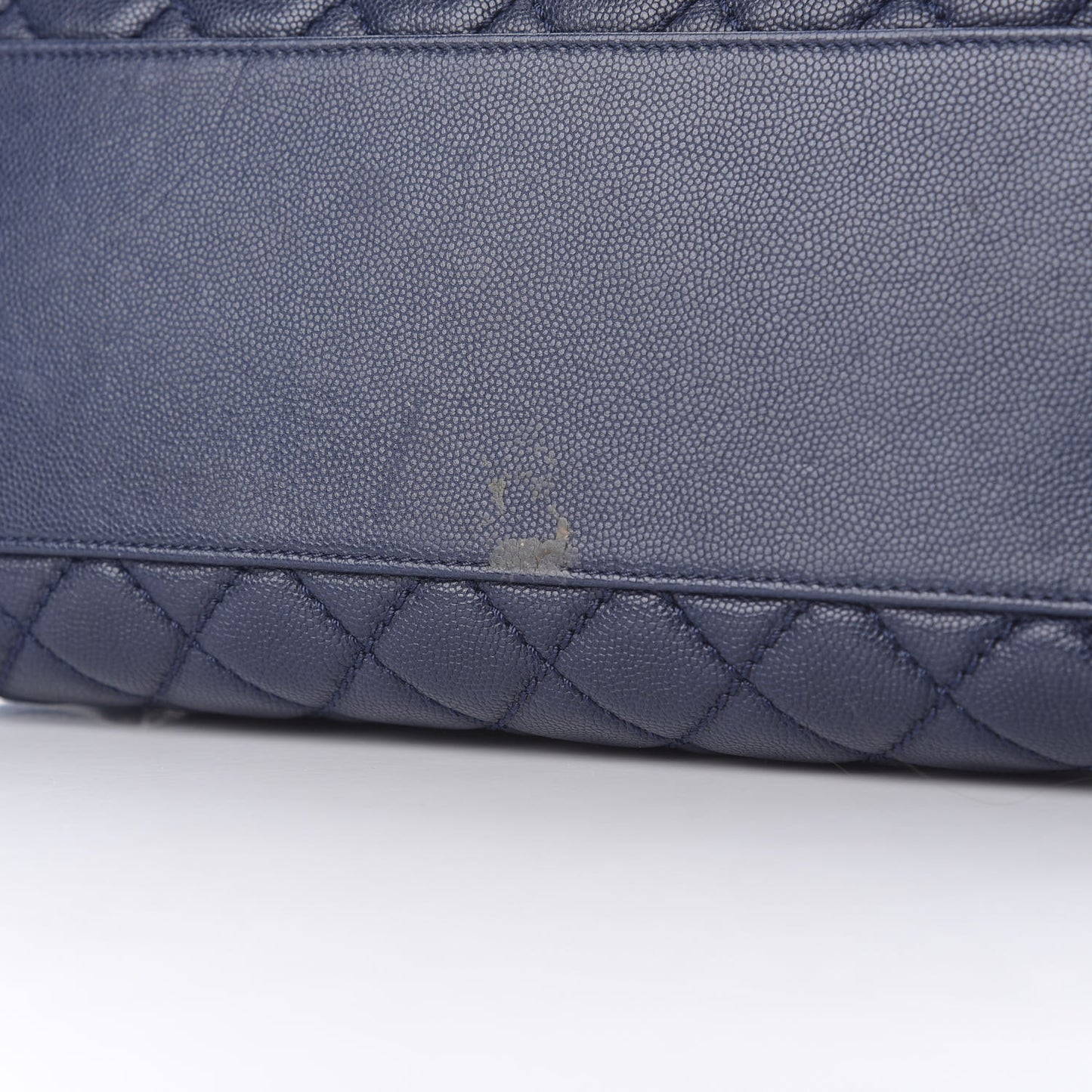 Caviar Quilted Medium Coco Handle Flap Navy Blue