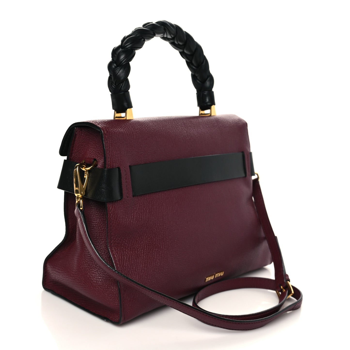 Goatskin Madras Click Top Handle Ribes Black