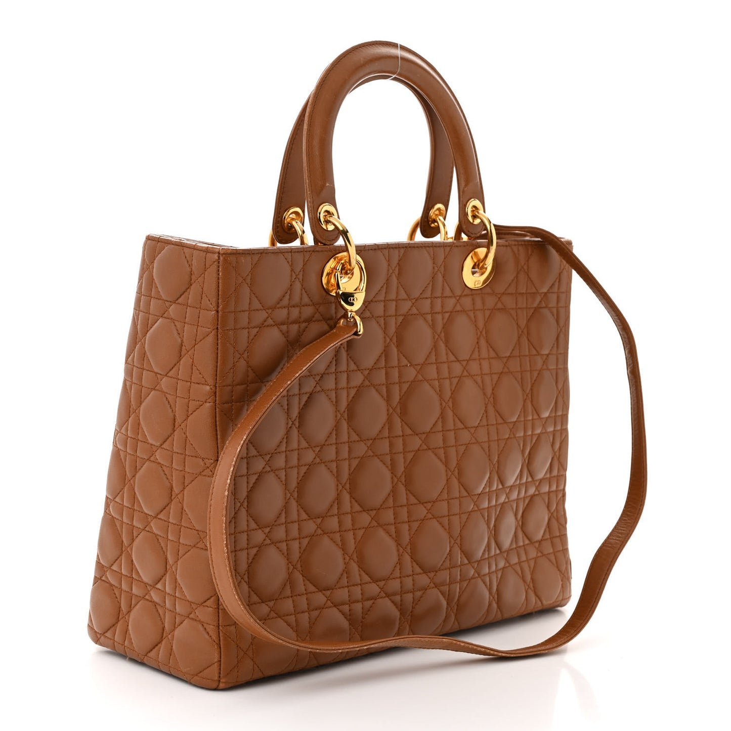 Lambskin Cannage Large Lady Dior Tan