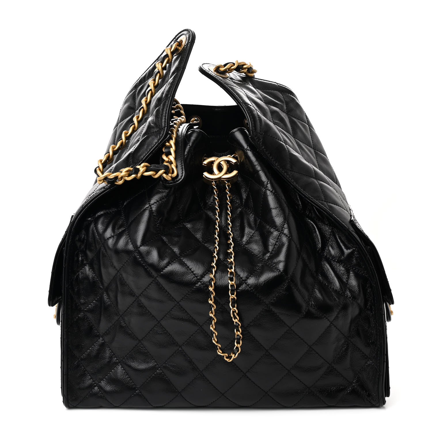 Chanel Shiny Crumpled Calfskin Quilted Medium Chanel 25 Handbag