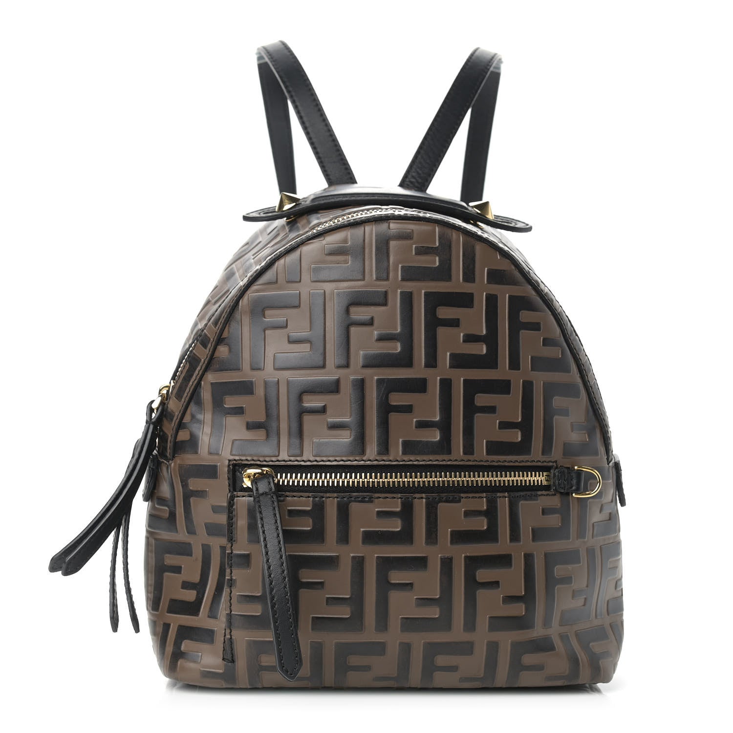 Fendi Vitello Bi-Color FF 1974 Embossed Mini Backpack Maya Black 905834 – FASHIONPHILE