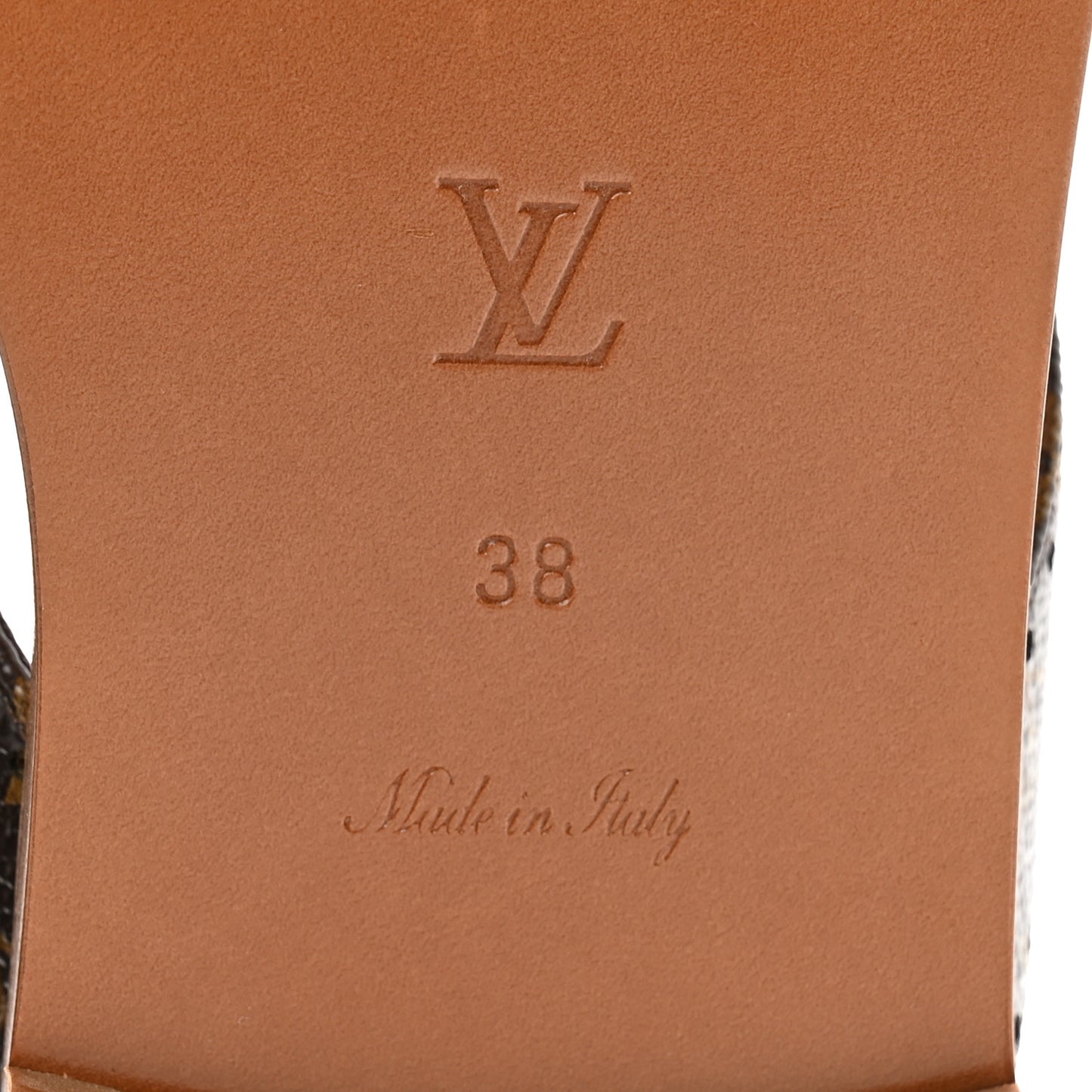 Monogram Sunny Flat Thong Sandals 38 Brown