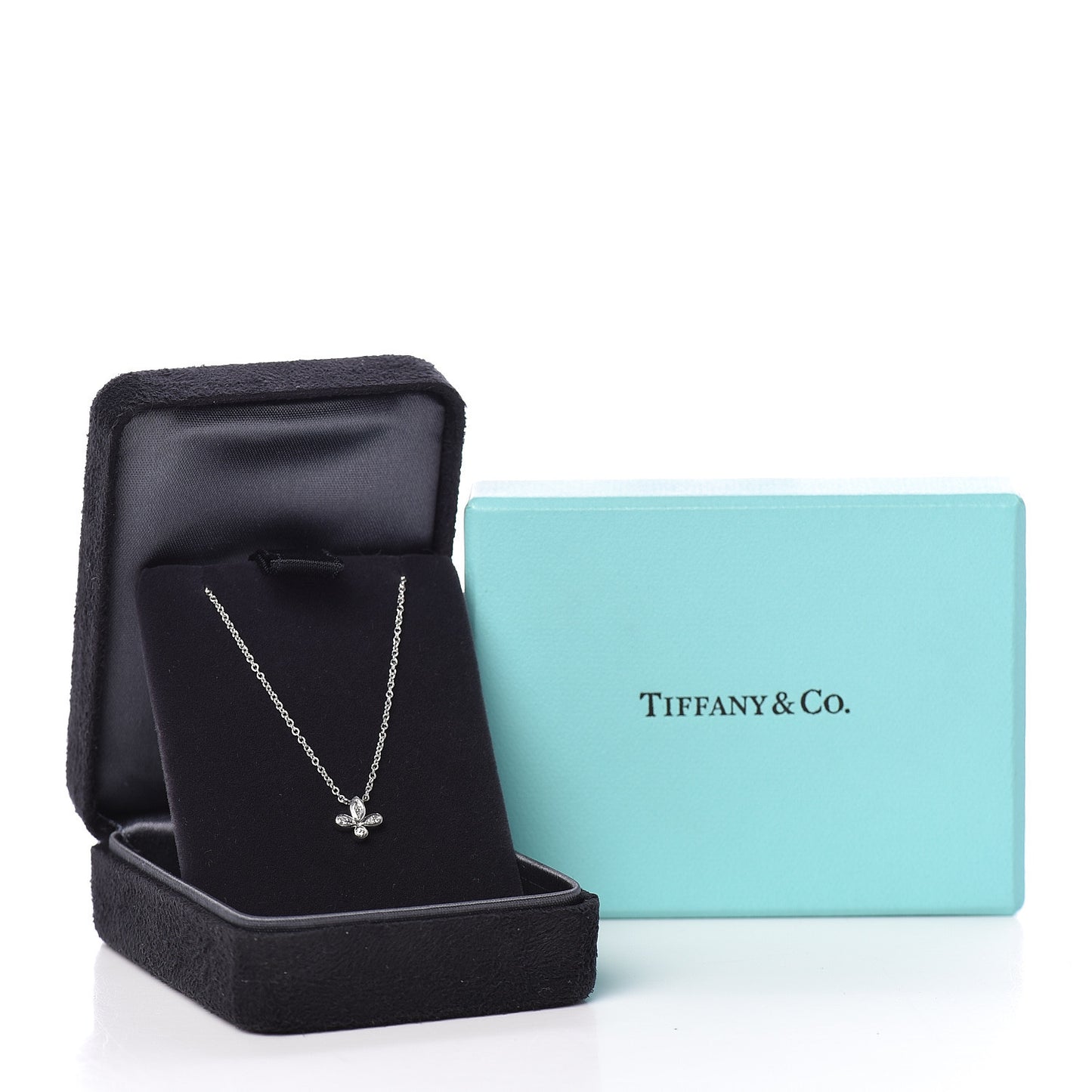 Platinum Diamond Fleur de Lis Pendant Necklace