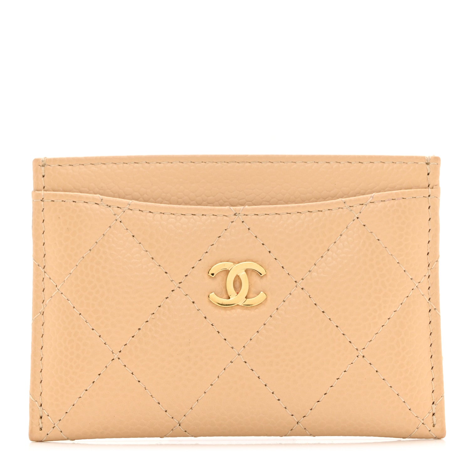 Chanel Caviar Quilted Card Holder Beige 1 of 9