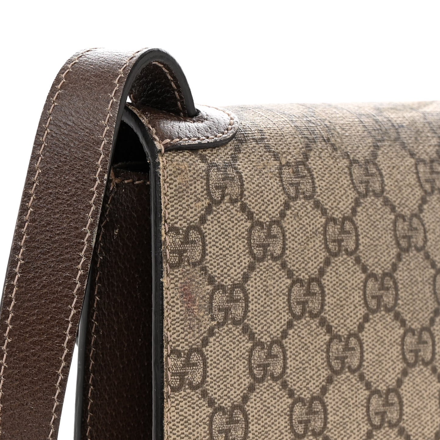 GG Supreme Monogram Web Messenger Bag Brown