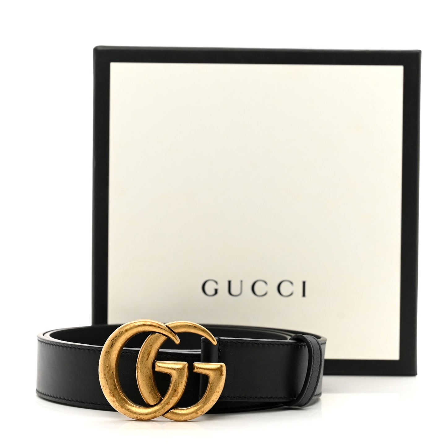 Moon Calfskin Double G 30mm Belt 95 38 Black