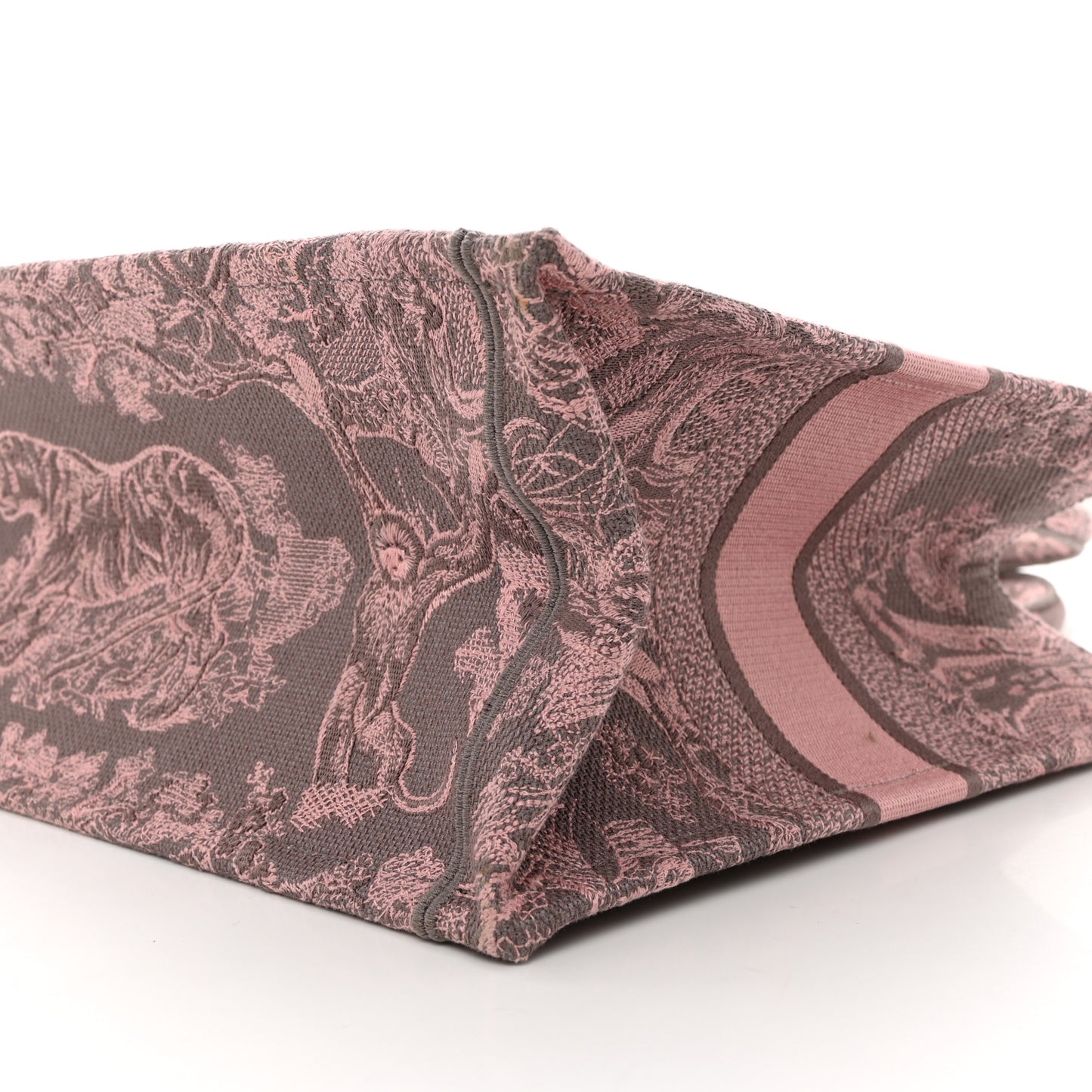 Canvas Embroidered Medium Dioriviera Toile De Jouy Book Tote Pink Grey