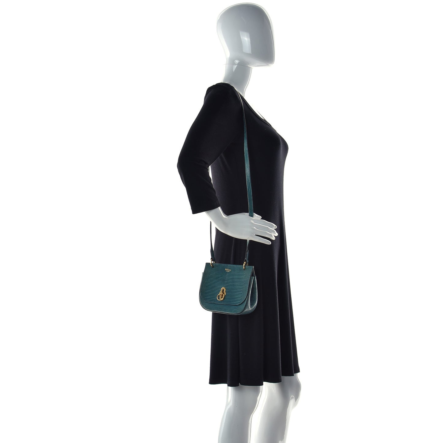 Lizard Embossed Calfskin Small Amberley Satchel Frozen