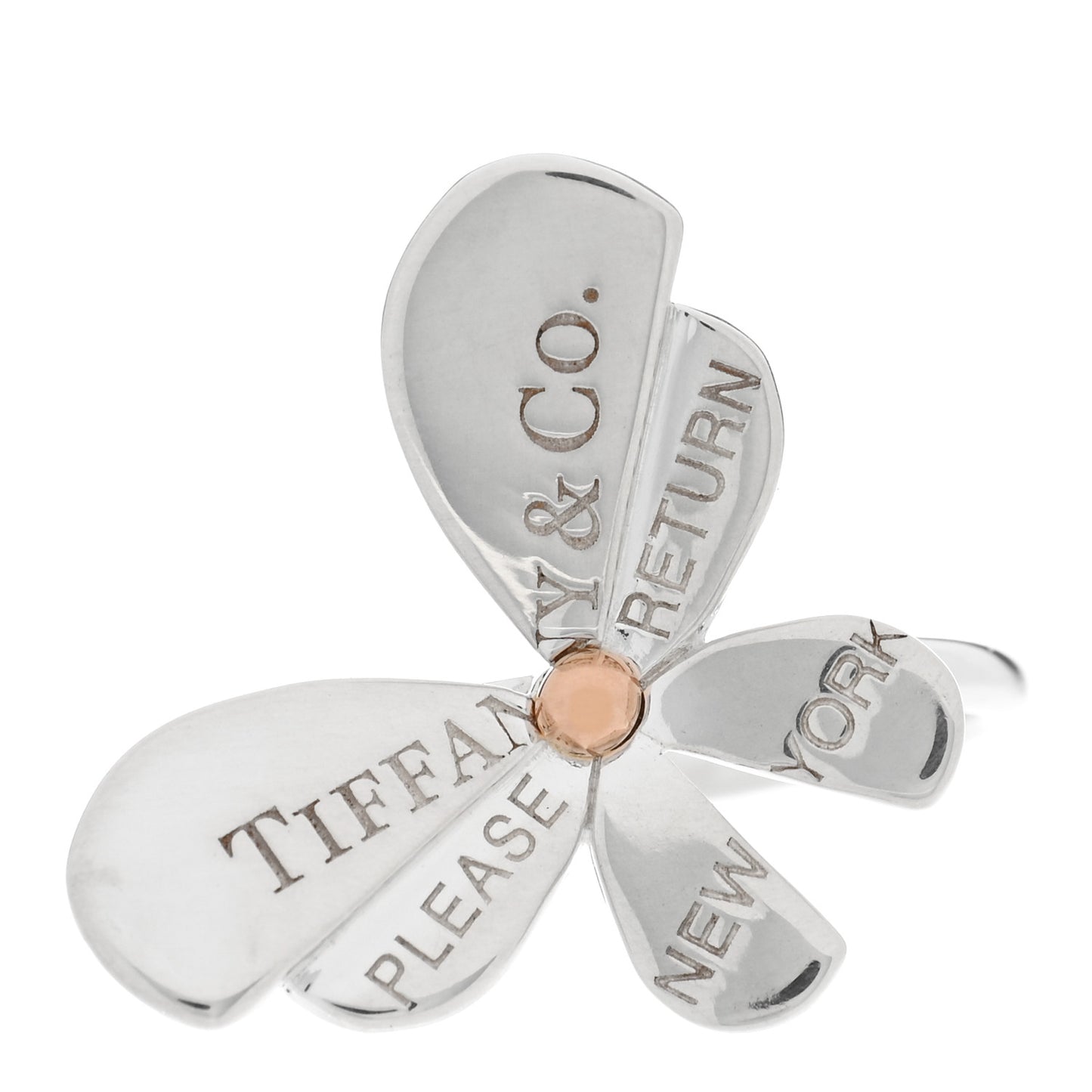 Sterling Silver 18K Rose Gold Return to Tiffany Love Bugs Butterfly Ring 49 5