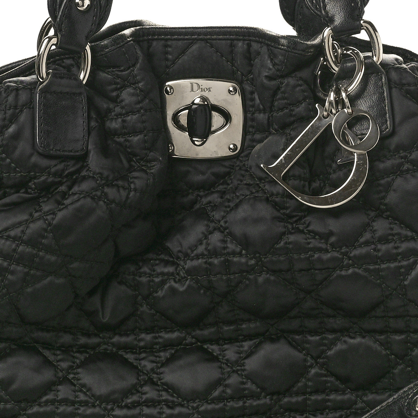 Nylon Cannage Charming Lock Tote Black
