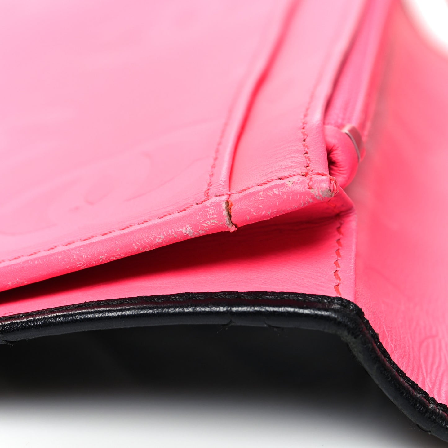 Calfskin Quilted Cambon Yen Wallet Black