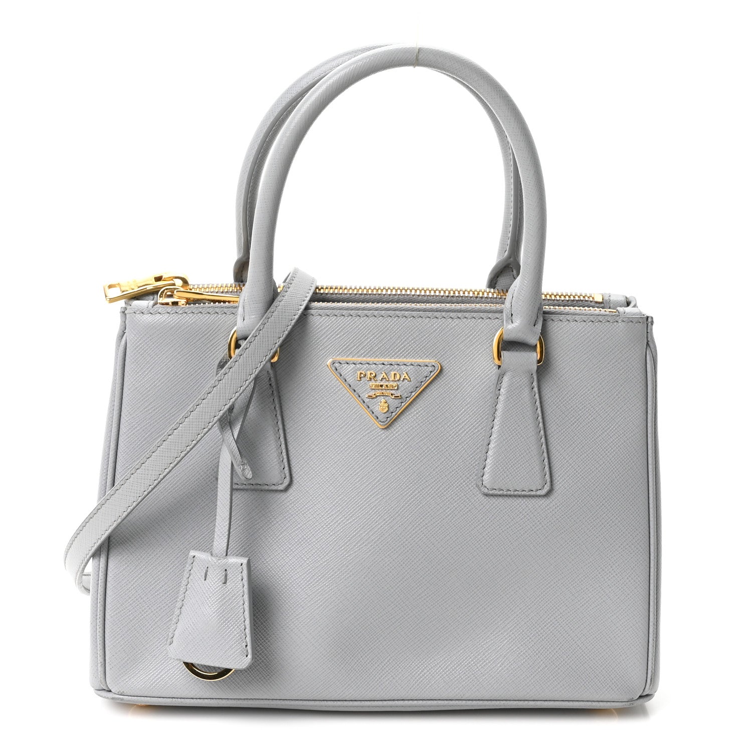 Prada Saffiano Lux Small Galleria Double Zip Tote Granito 1901373