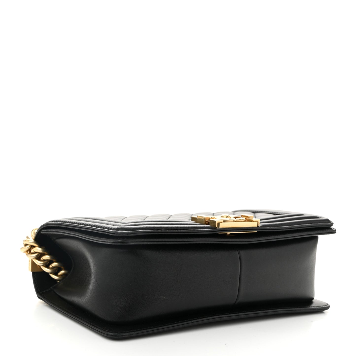 Lambskin Quilted Medium Boy Flap Black