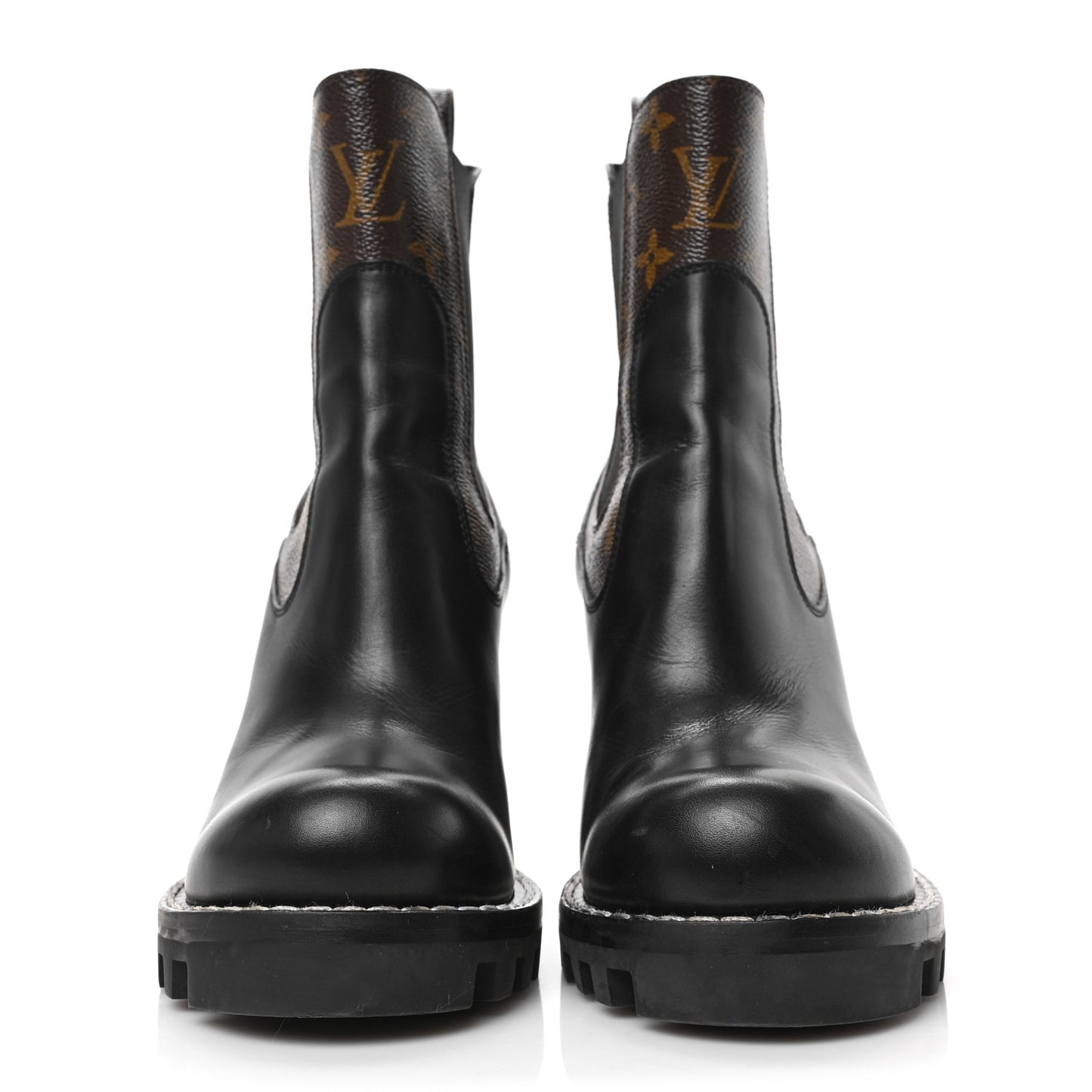 Calfskin Monogram Star Trail Ankle Boots 37.5 Black