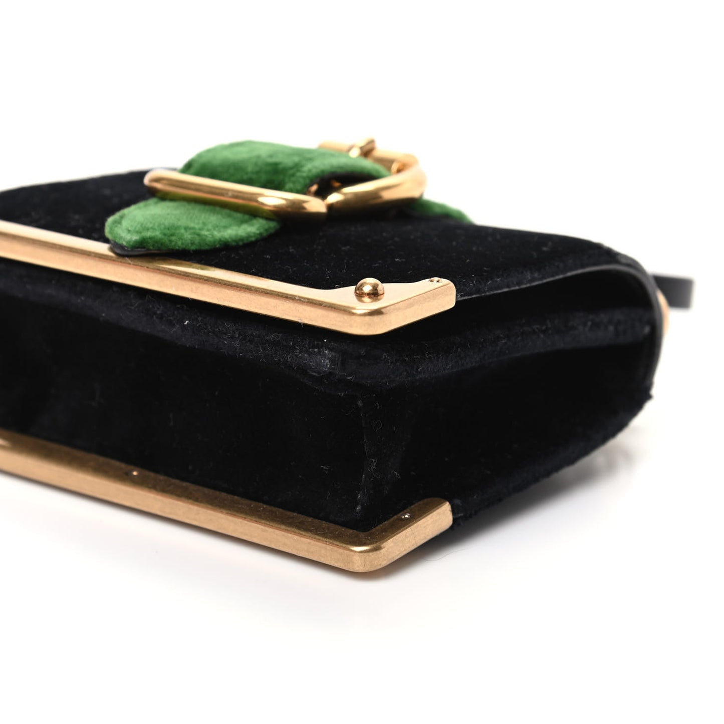 Velvet City Calfskin Micro Cahier Bag Black Alloro