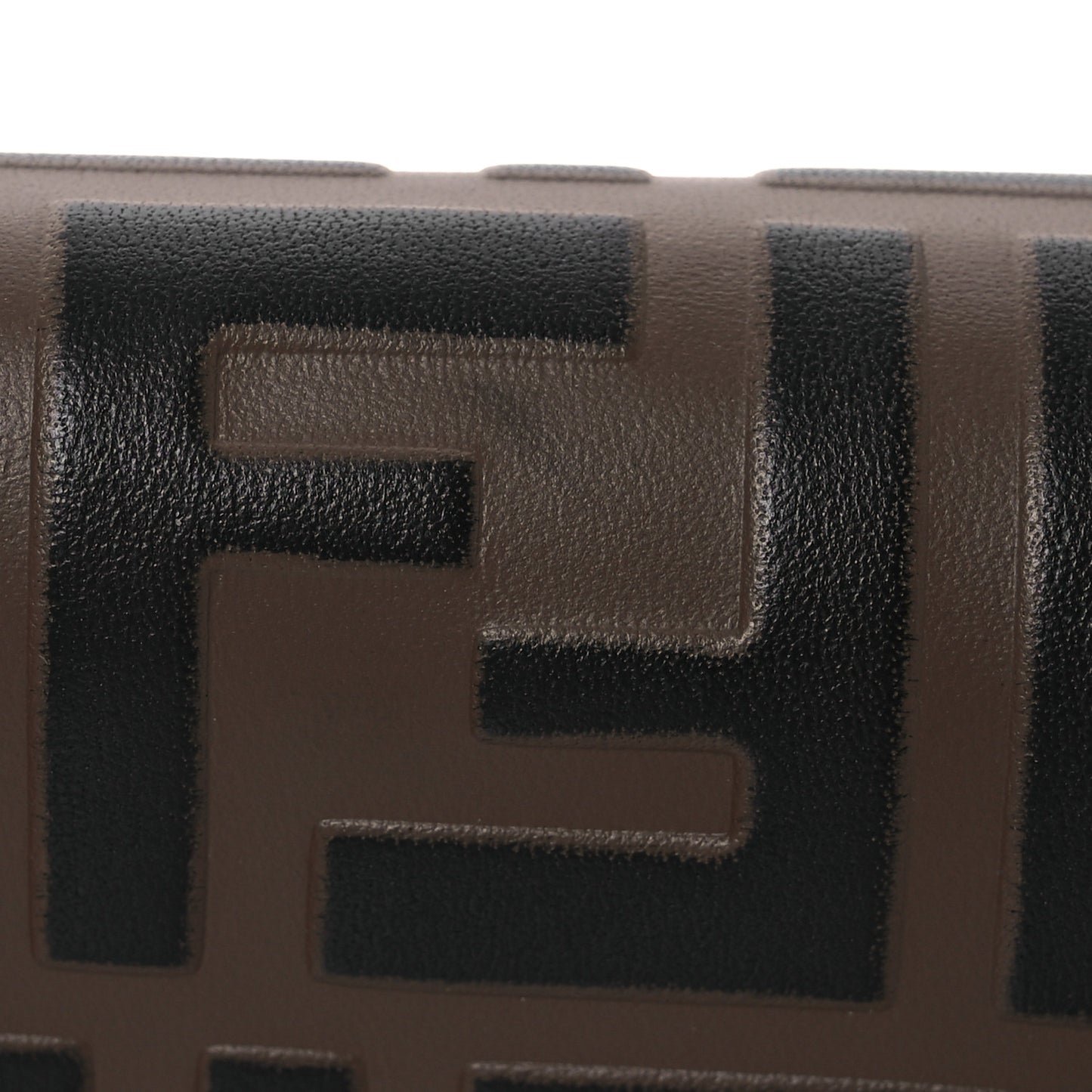 Vitello Soft F is Fendi Bi-Color FF 1974 Embossed Envelope Wallet On Chain with Pouches Maya Black