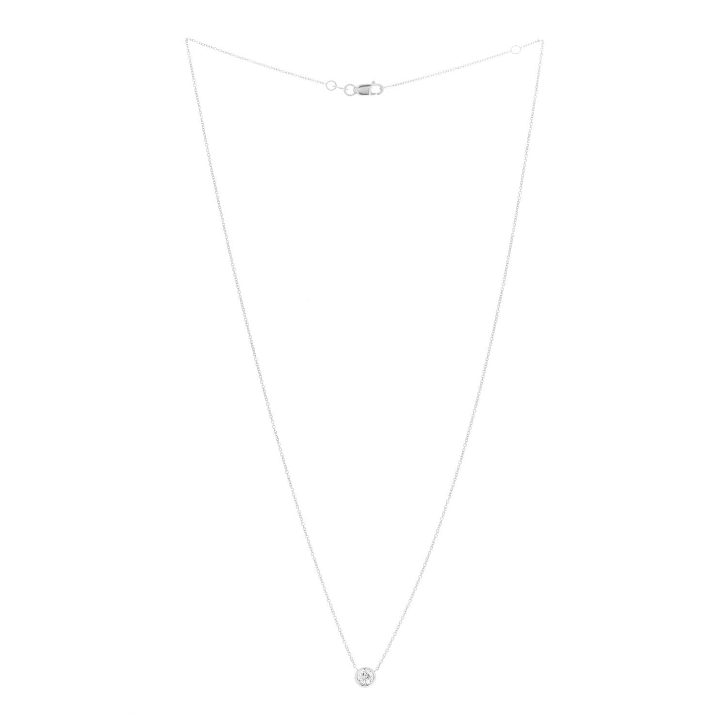 18K White Gold Diamond .23ct Diamonds by the Inch Pendant Necklace