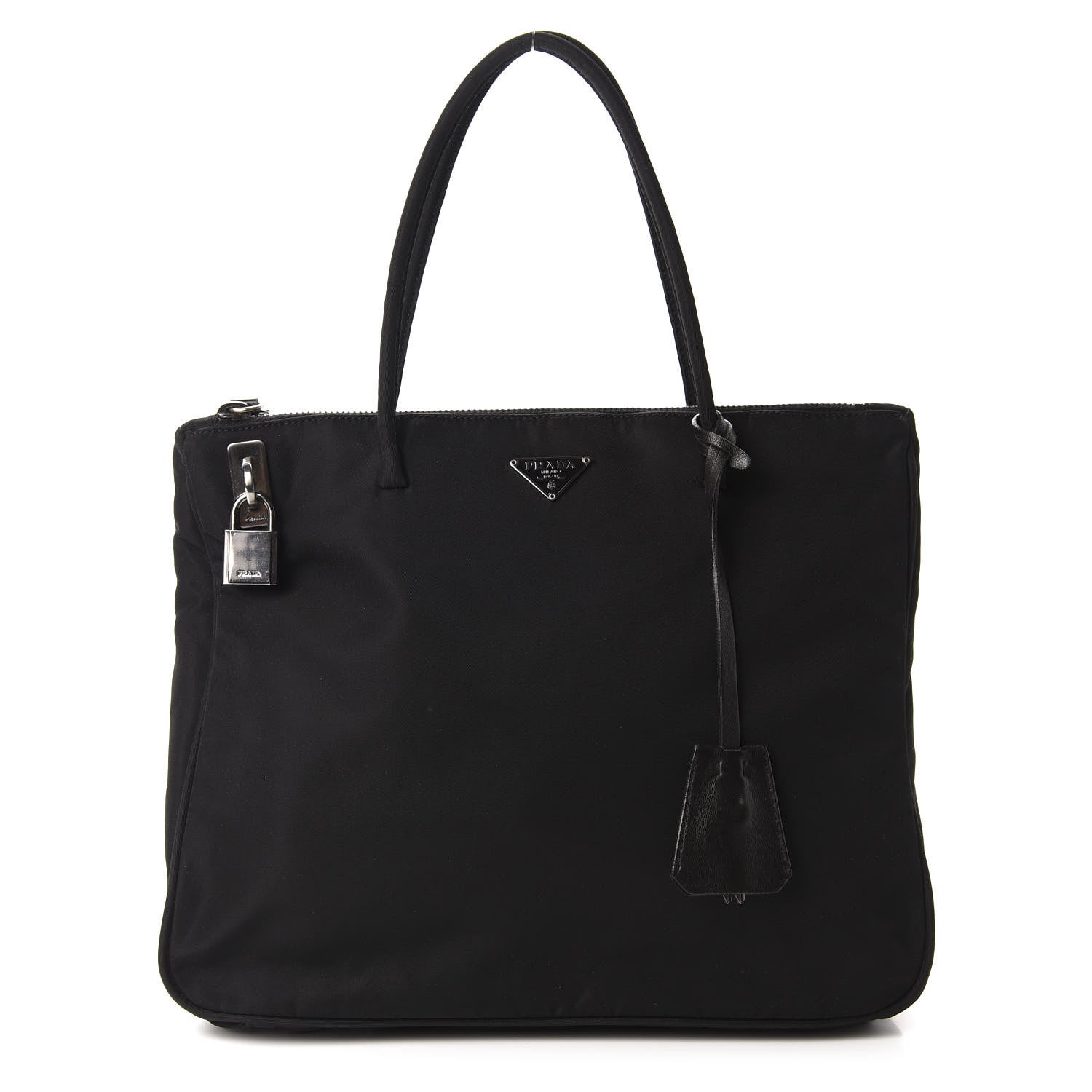 Prada Tessuto Nylon Lock Shoulder Bag Black 1 of 10
