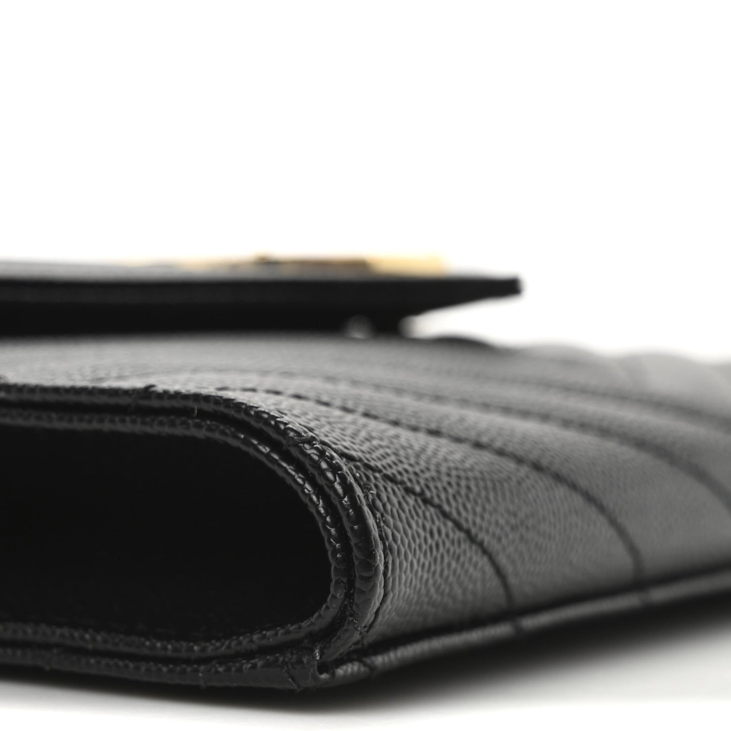 Grain De Poudre Matelasse Chevron Monogram Envelope Clutch Black