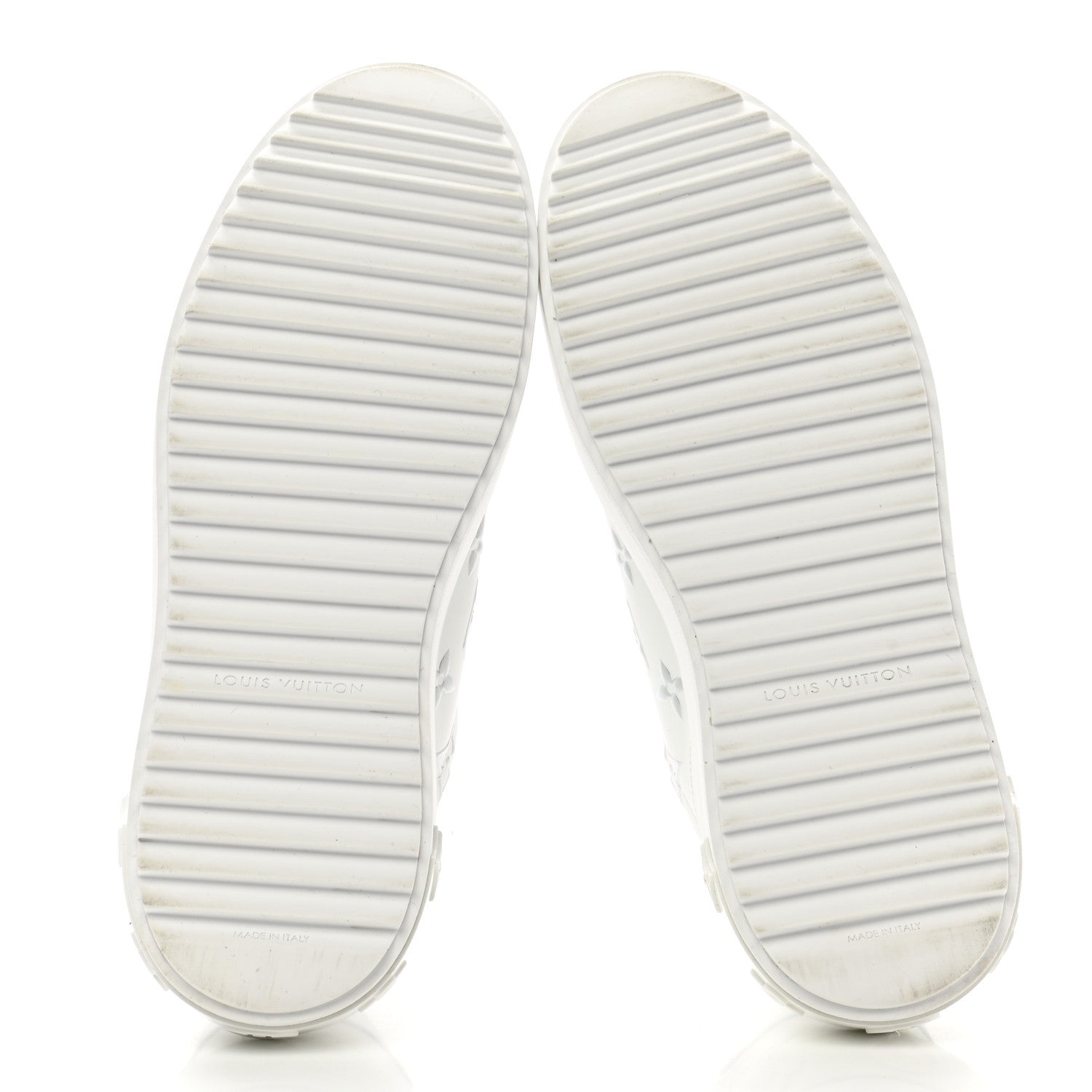 Louis Vuitton Calfskin Monogram Debossed Time Out Sneakers 38 White Silver 5 of 11