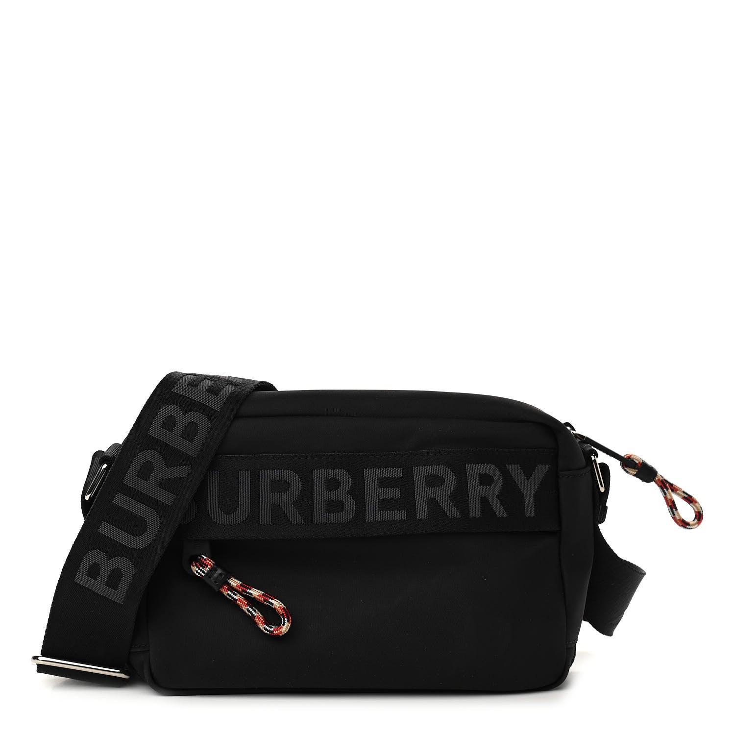 Burberry Nylon Logo Detail Crossbody Bag Black 1039718 – FASHIONPHILE