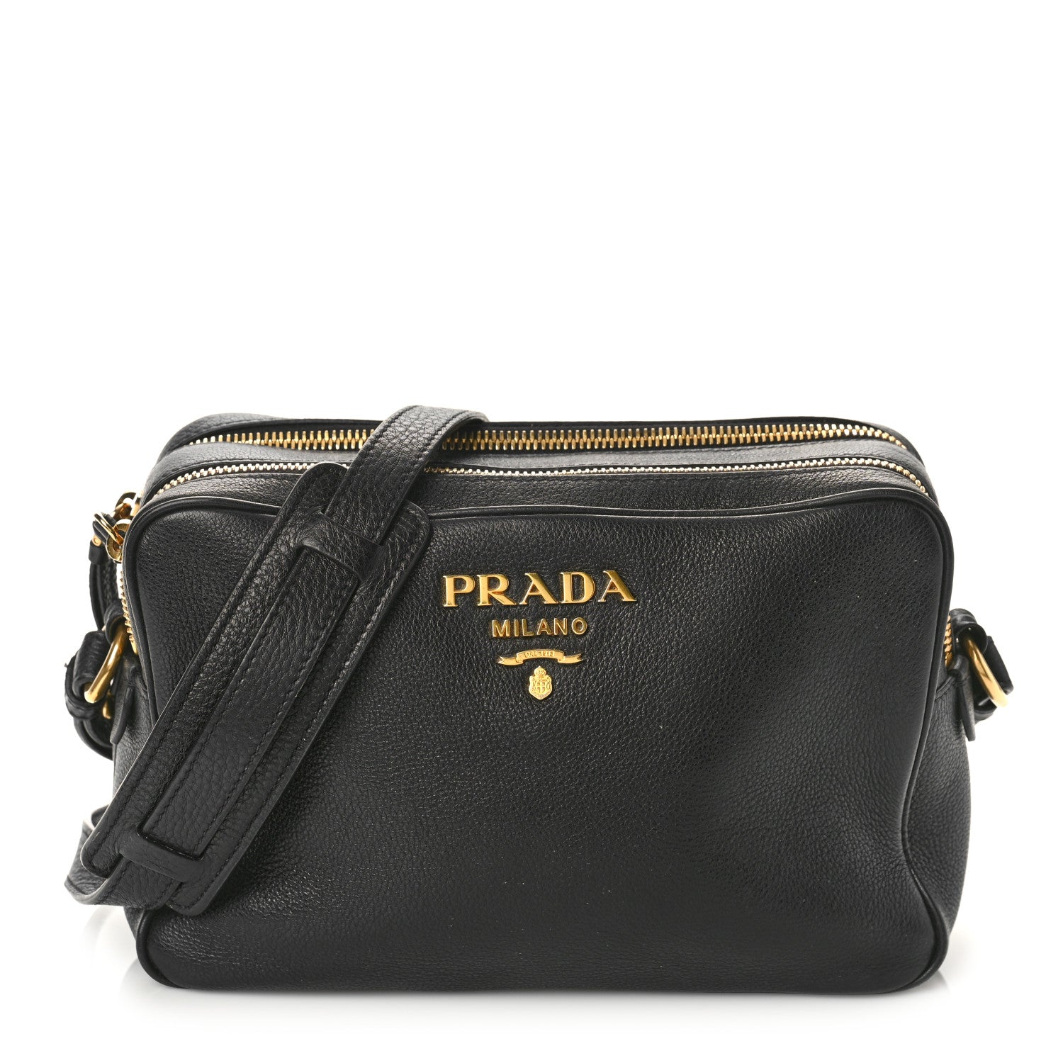Prada Vitello Phenix Camera Bag Black 1314671 – FASHIONPHILE