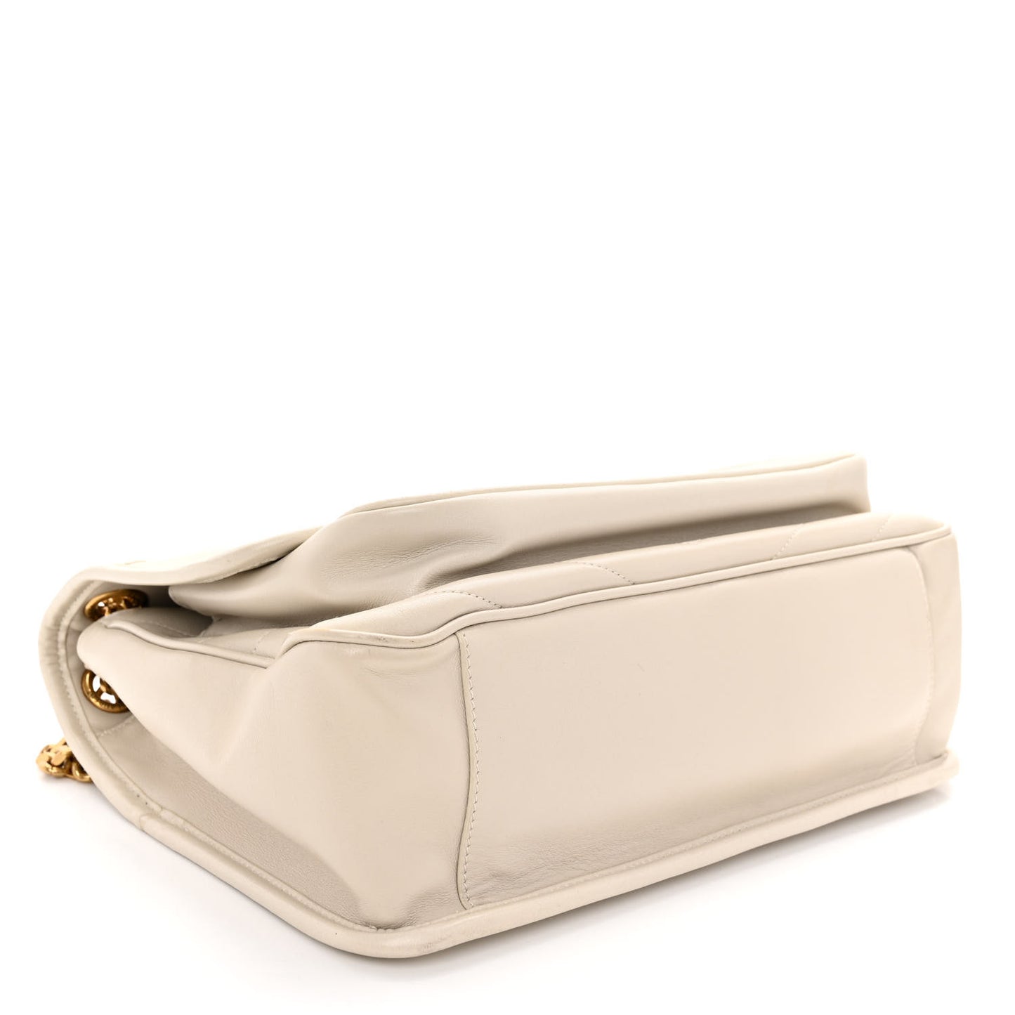 Lambskin Matelasse Monogram Medium Niki Chain Satchel Crema Soft