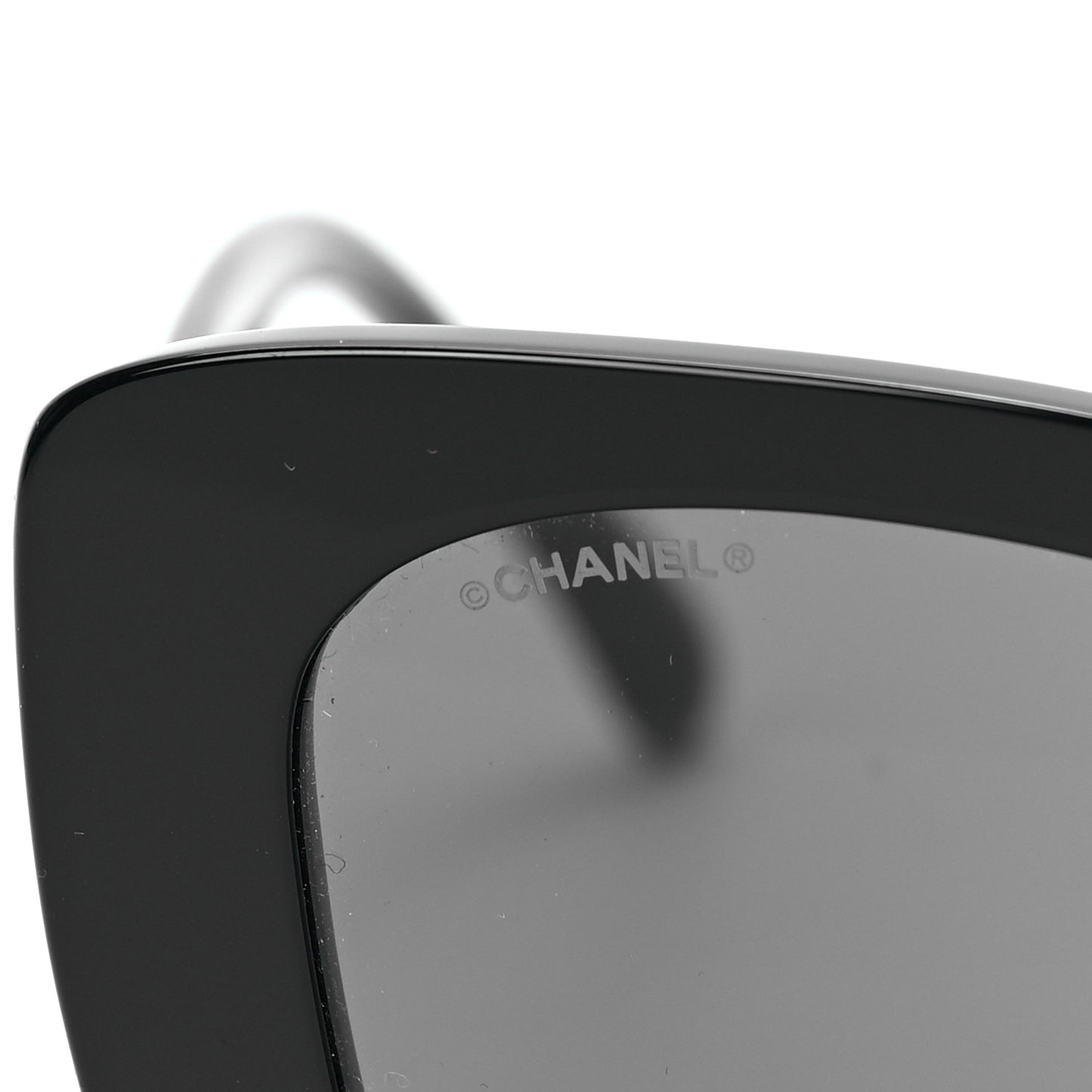 Acetate Strass Square Sunglasses 5422-B-A Black White