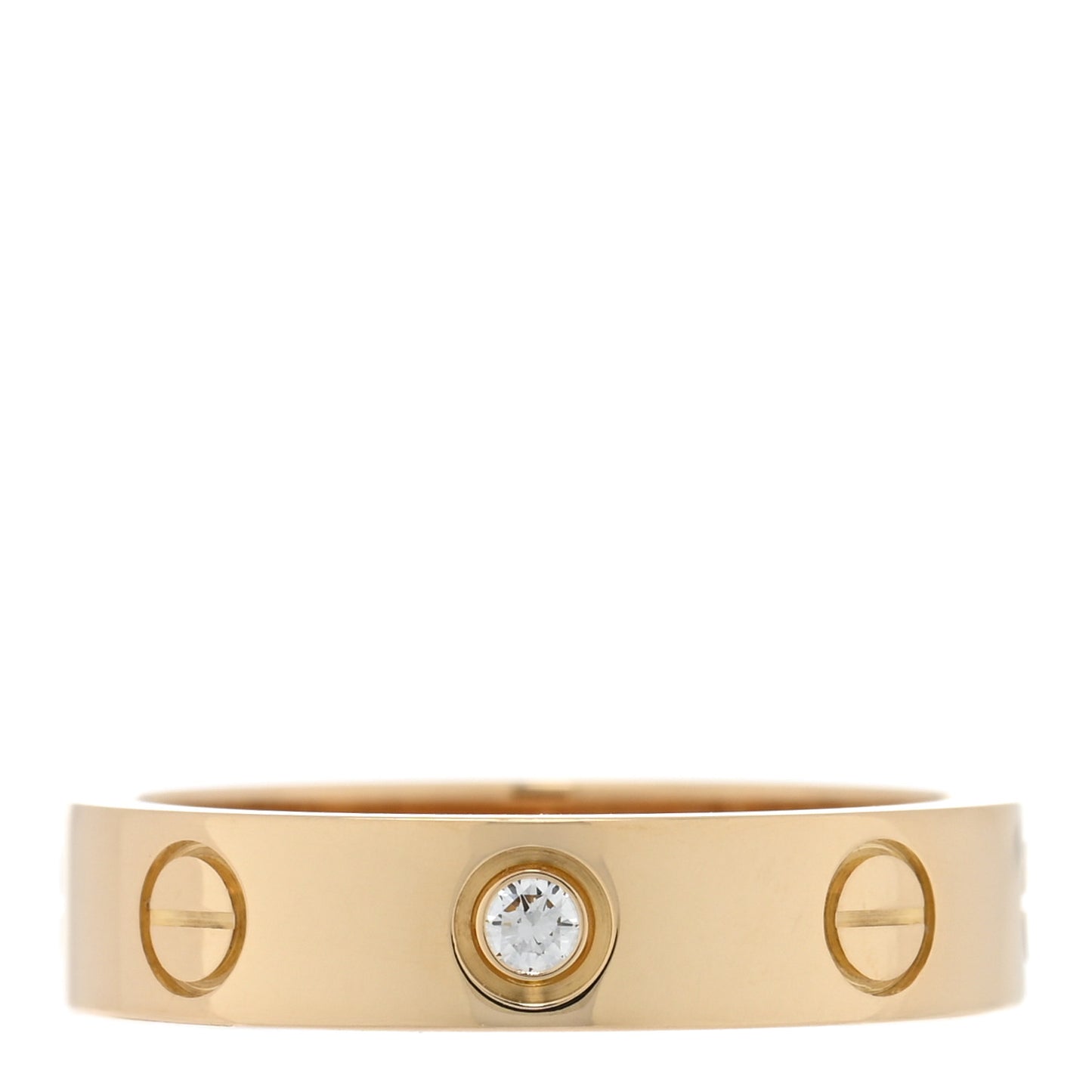 18K Yellow Gold Diamond 4mm LOVE Wedding Band Ring 48 4.5