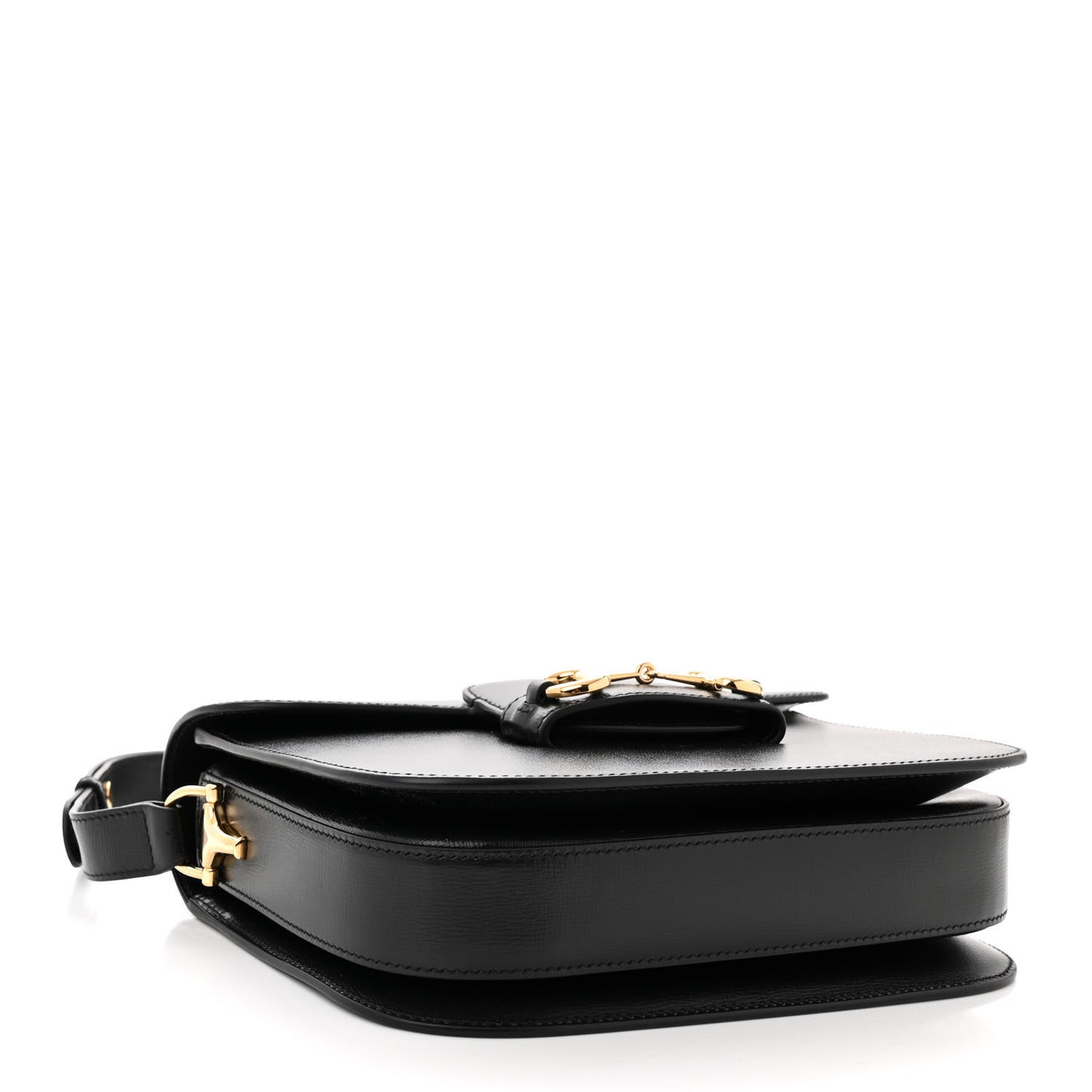 Azalea Calfskin Horsebit 1955 Shoulder Bag Black Black