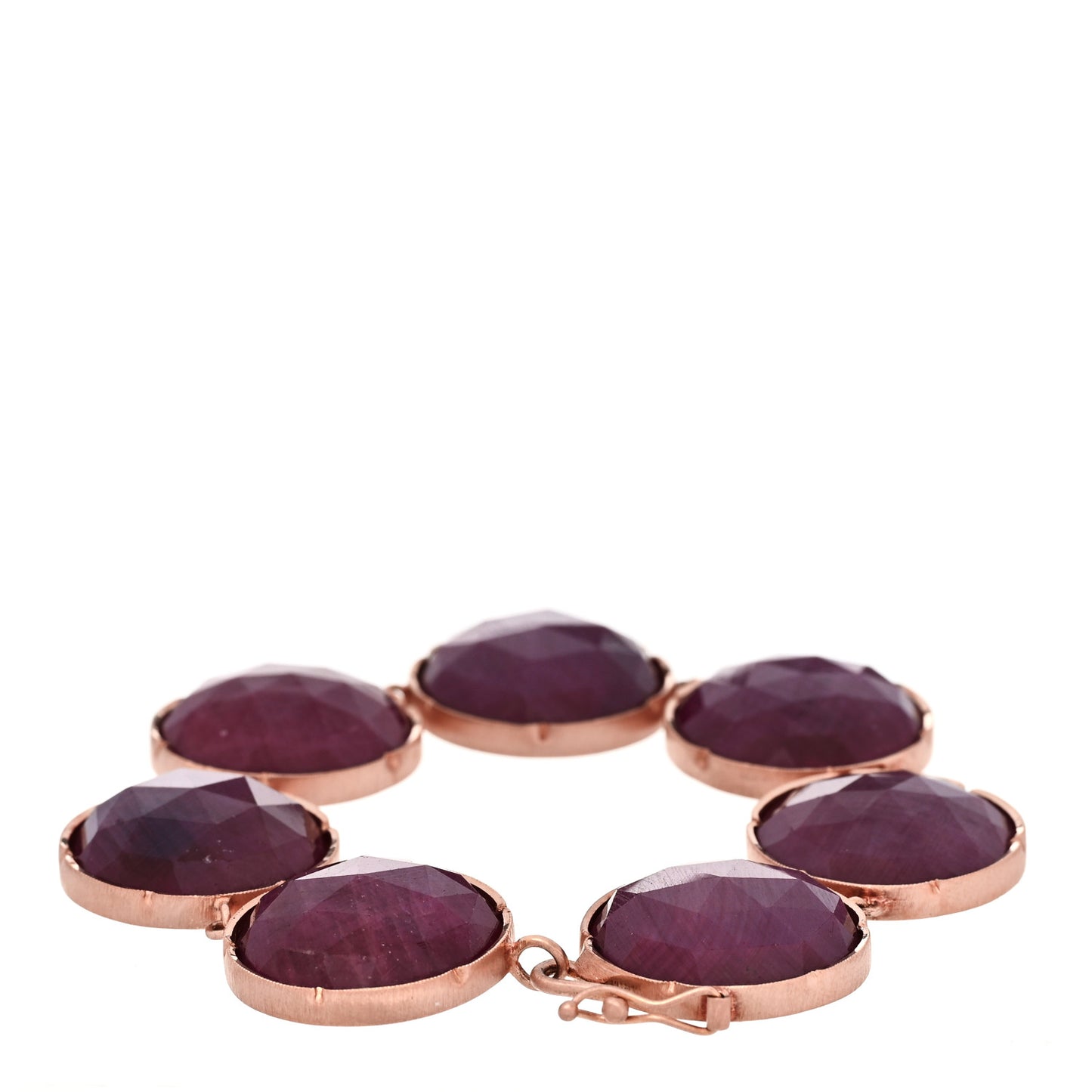 18K Rose Gold Ruby Large Classic Link Bracelet