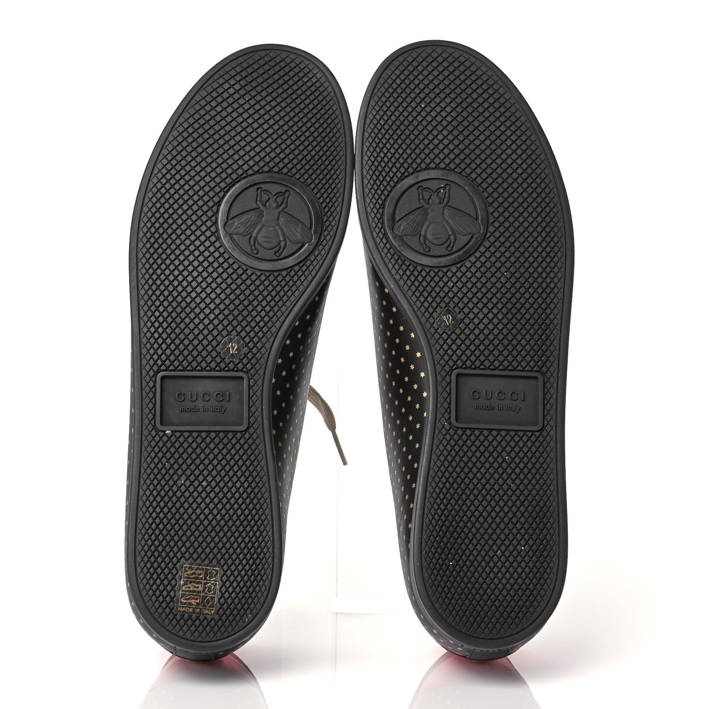X SEGA Calfskin GUCCY Stars Mens Falacer Sneakers 12 Black