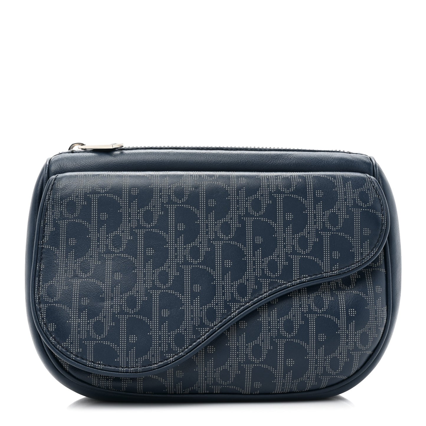 Galaxy Calfskin Oblique World Tour Saddle Belt Bag Navy Blue