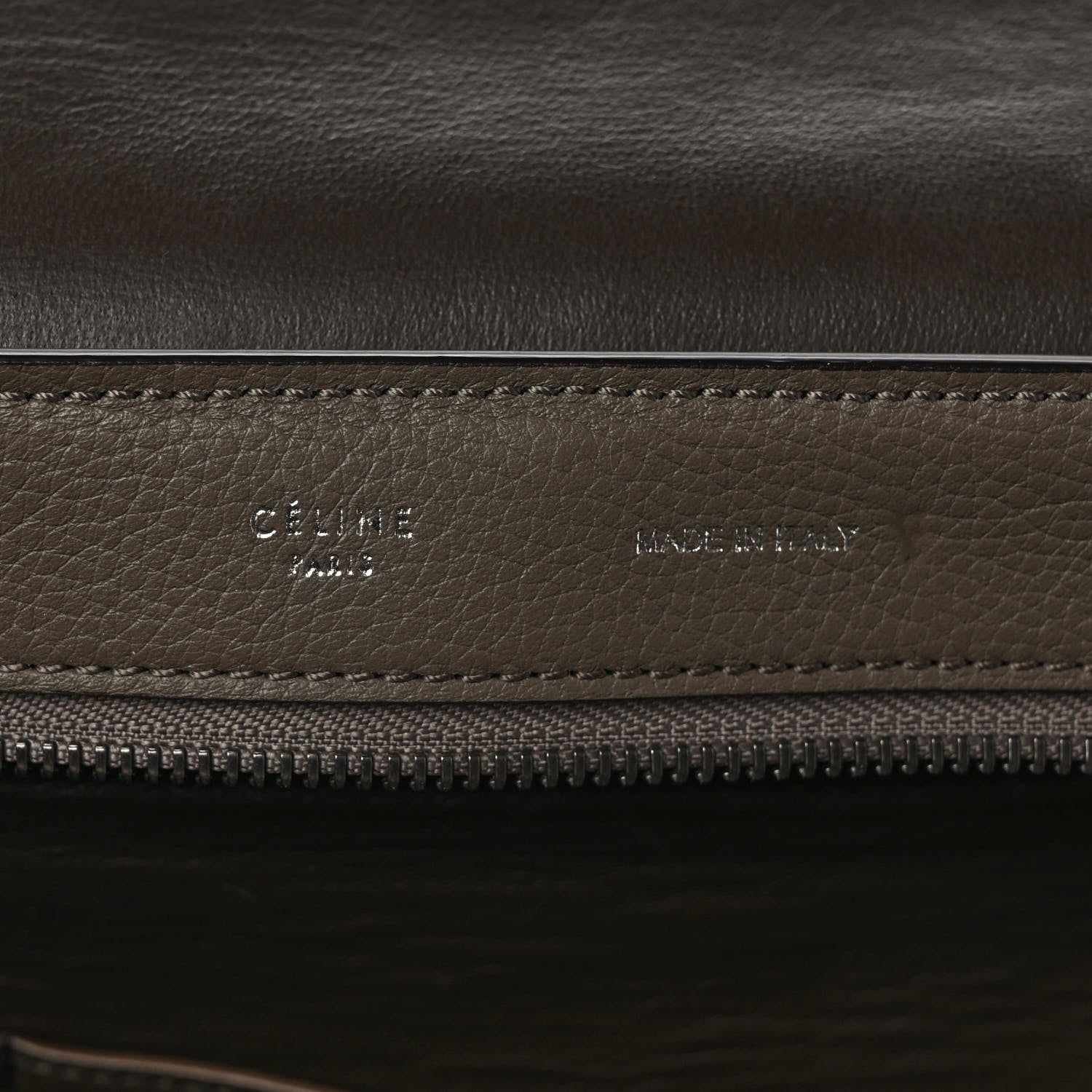 Celine Drummed Calfskin Suede Medium Trapeze Souris 5 of 7