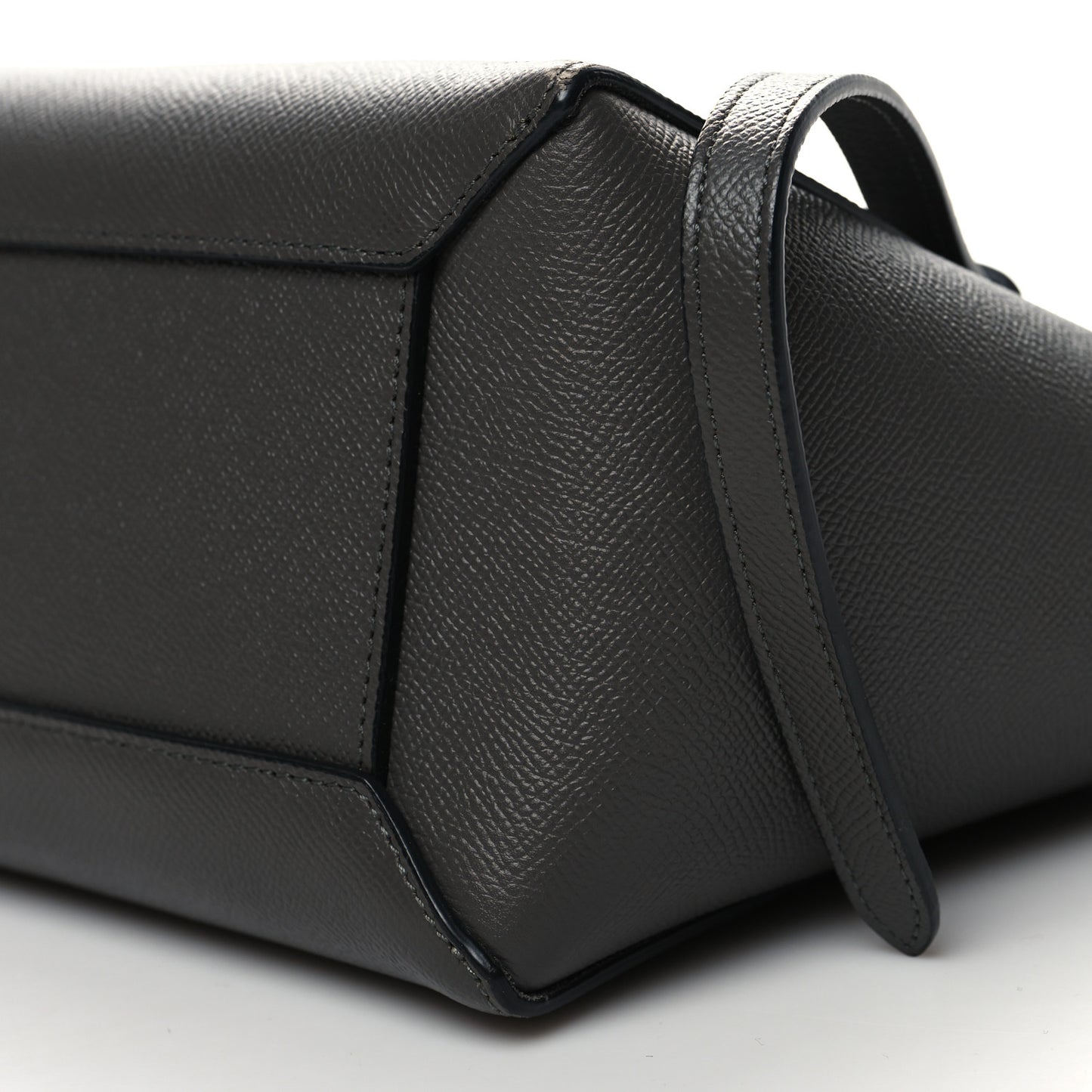 Grained Calfskin Micro Belt Bag Grey