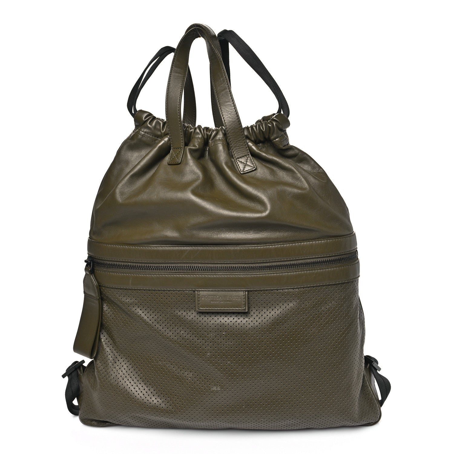Vintage Bottega Veneta Leather Backpack Drawstring Bottega Veneta Intrecciato Leather Drawstring Backpack Black  main image 3