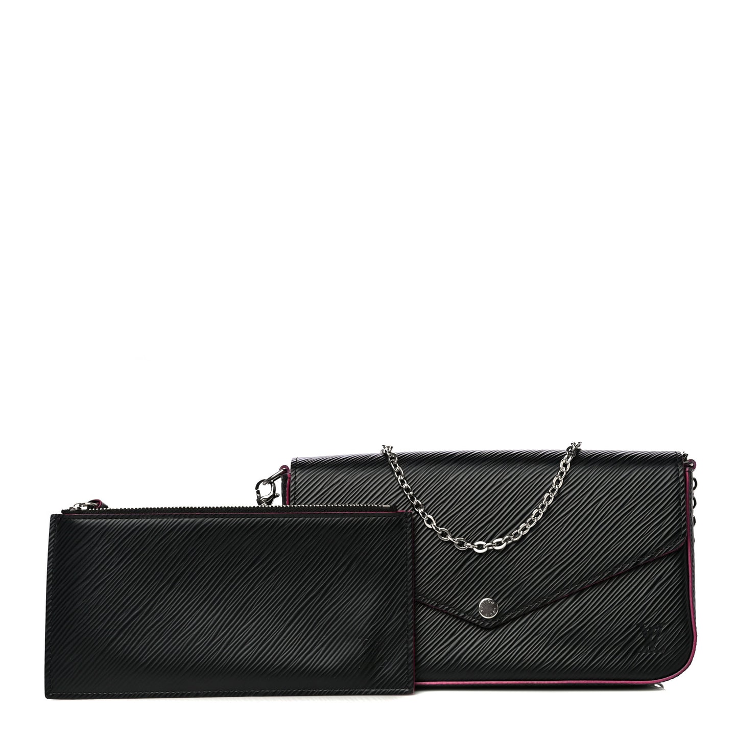 Epi Pochette Felicie Black Hot Pink